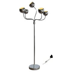 Vintage Chrome Hydra Floor Lamp in the style of Pierre Folie