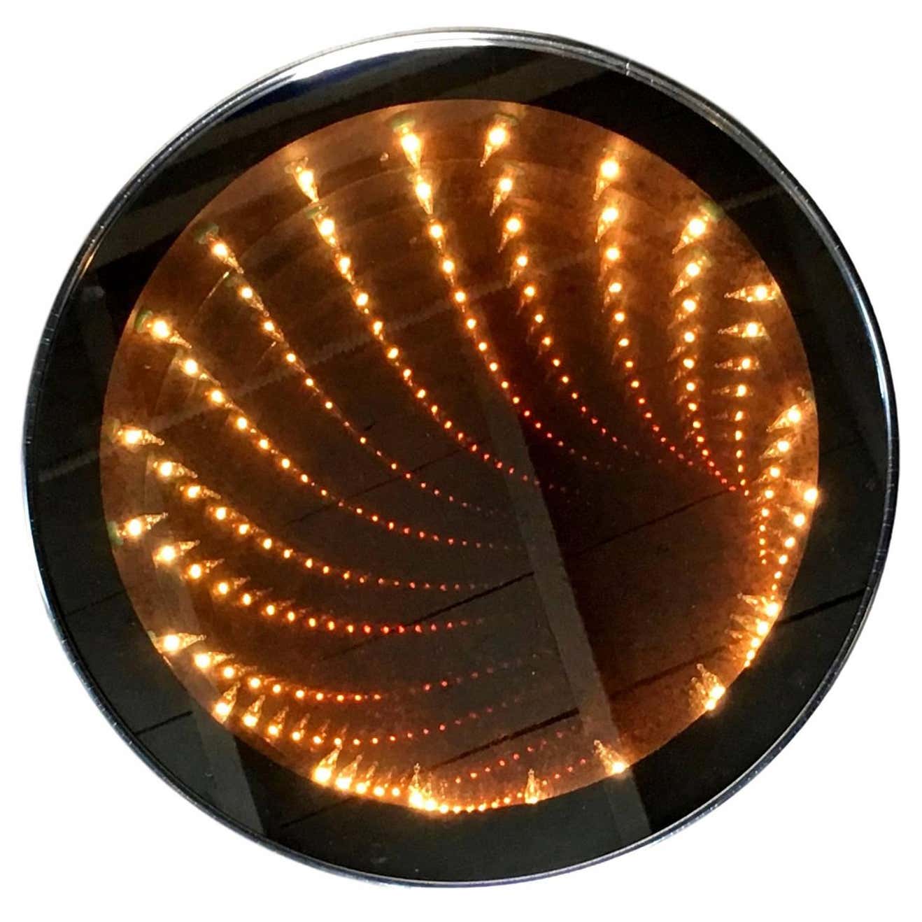 Vintage Chrome Infinity Mirror For Sale at 1stDibs