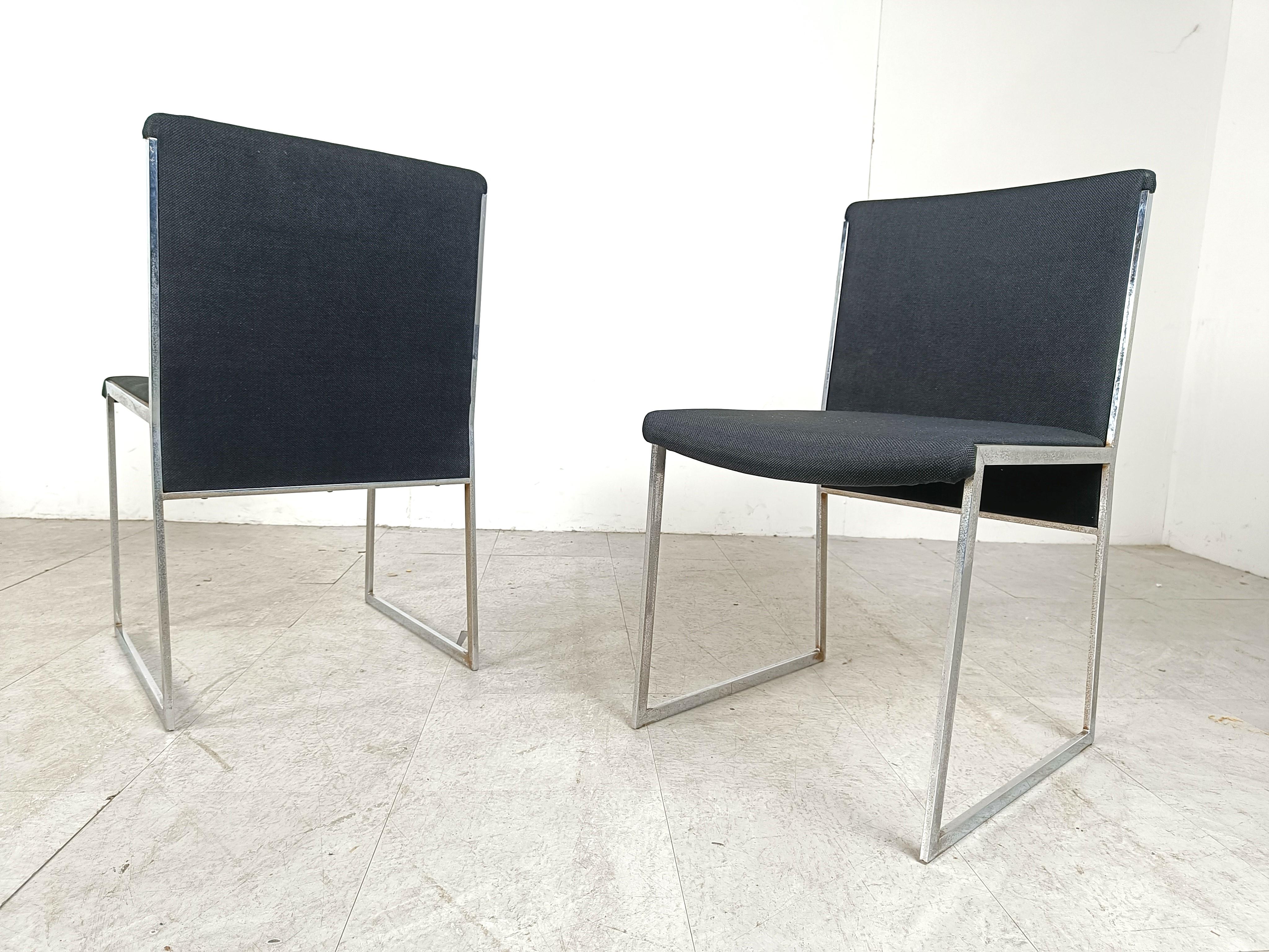 Vintage chrome italian dining chairs, 1970s For Sale 2