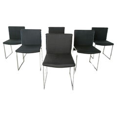 Vintage chrome italian dining chairs, 1970s