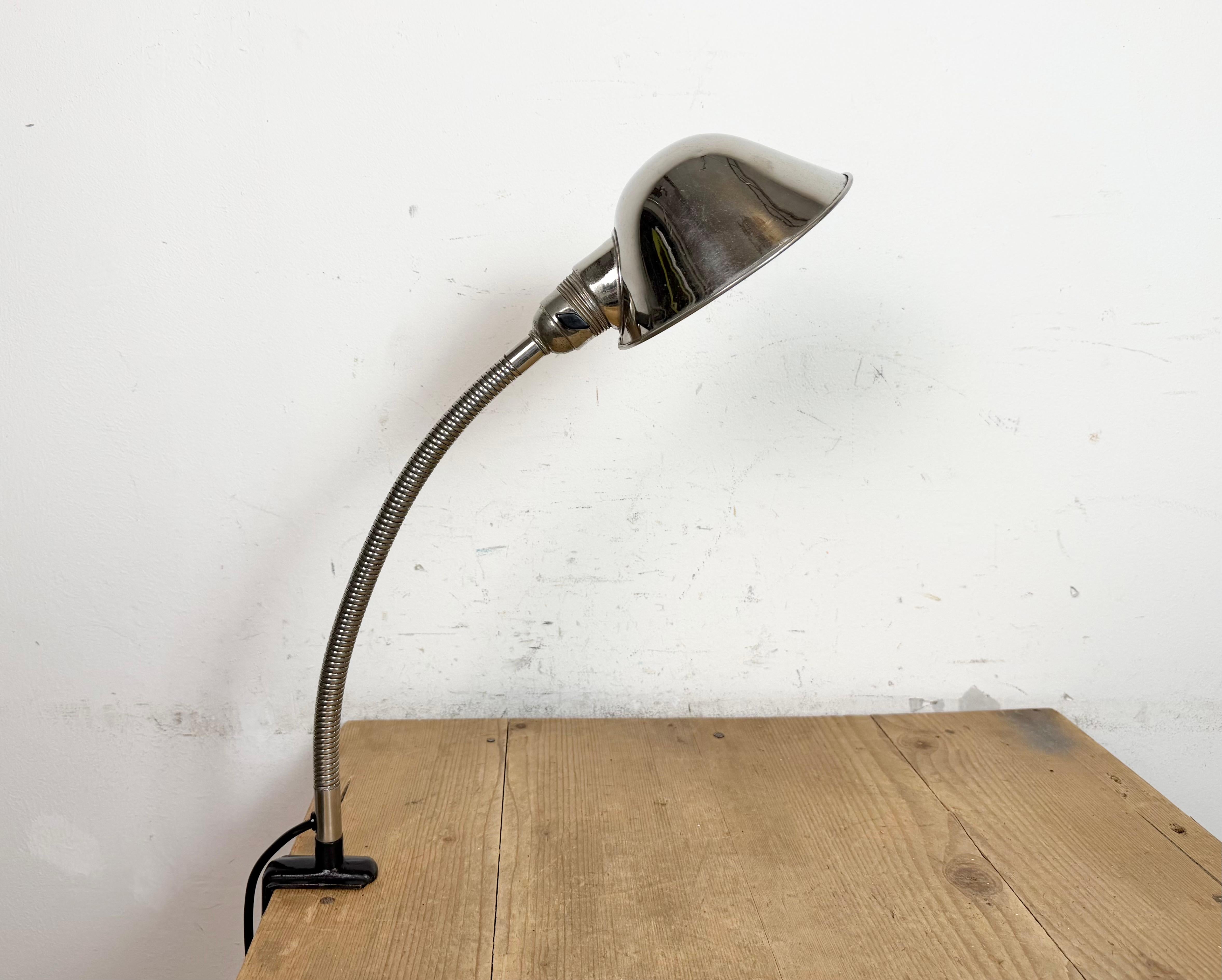 Vintage Chrome Italian Gooseneck Table Lamp, 1950s en vente 4