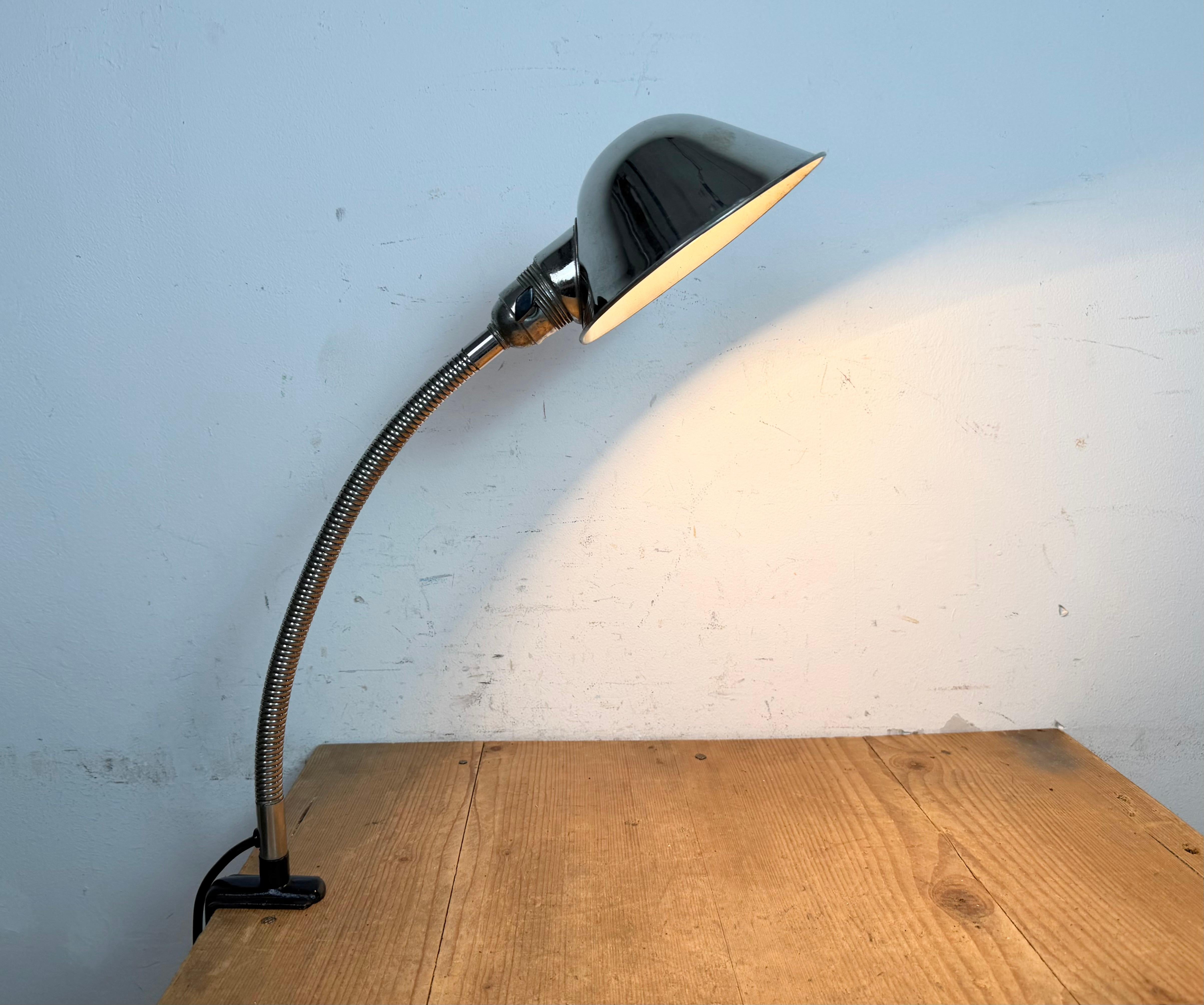 Vintage Chrome Italian Gooseneck Table Lamp, 1950s en vente 7