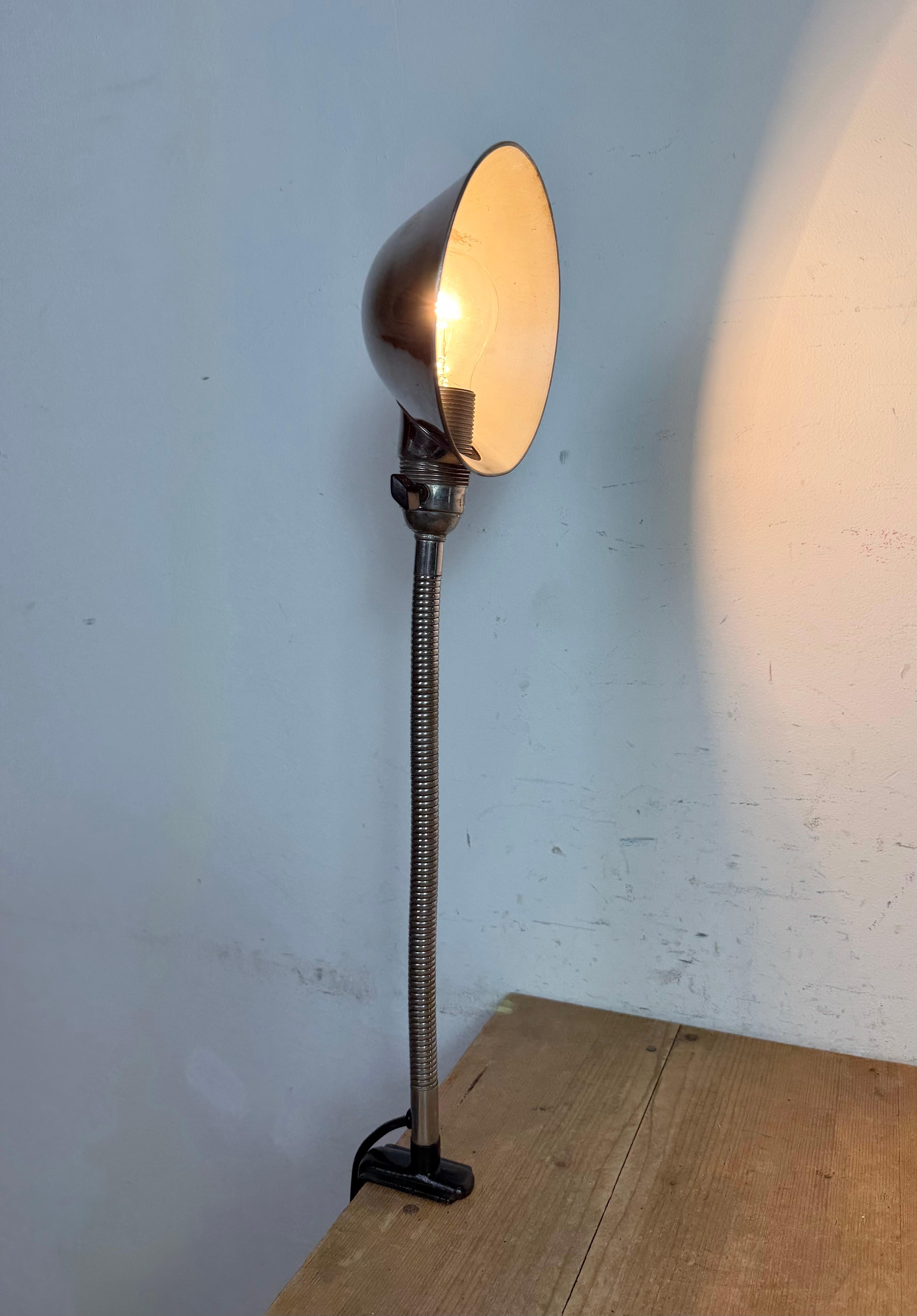 Vintage Chrome Italian Gooseneck Table Lamp, 1950s en vente 8