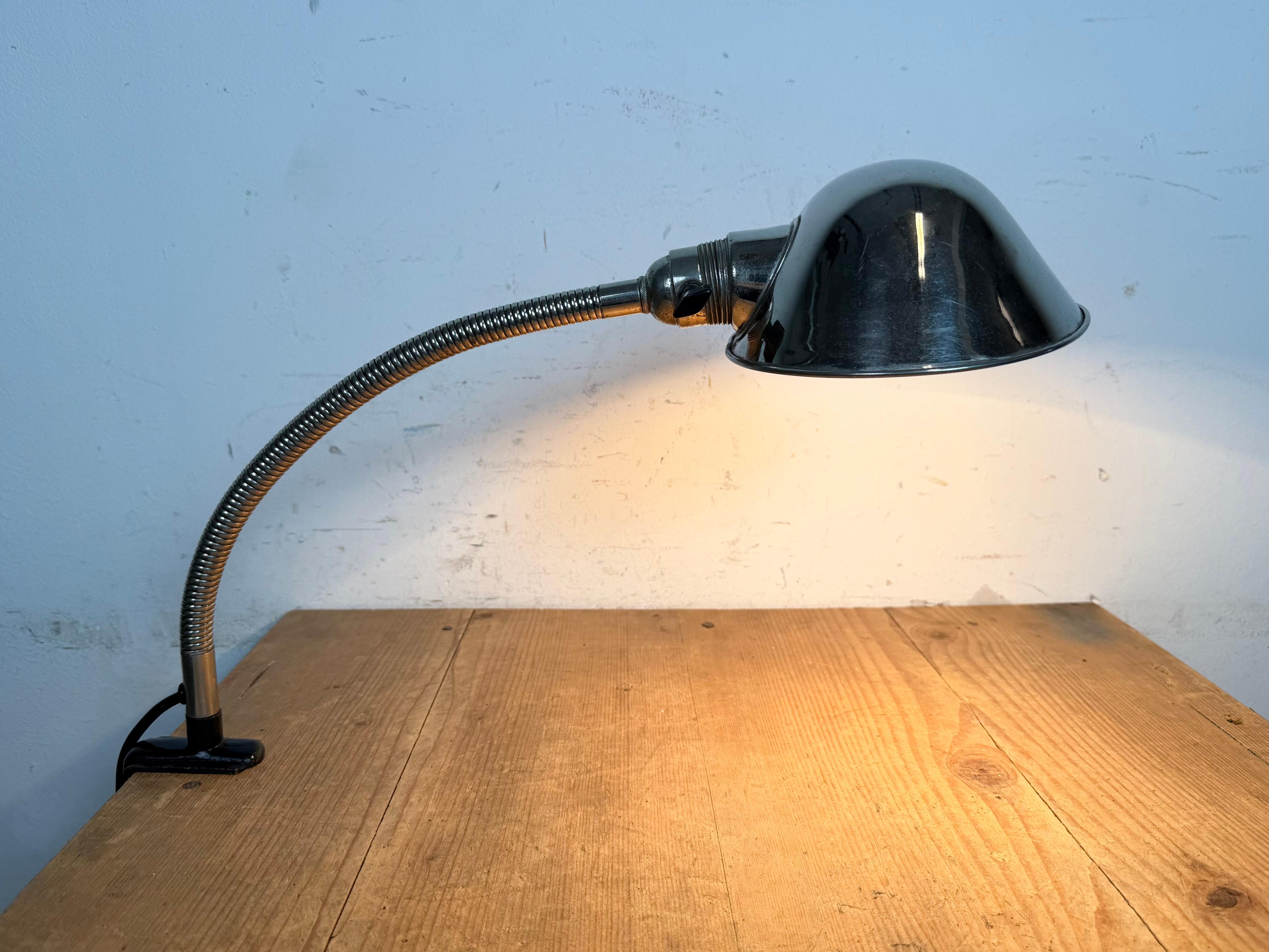Vintage Chrome Italian Gooseneck Table Lamp, 1950s en vente 9
