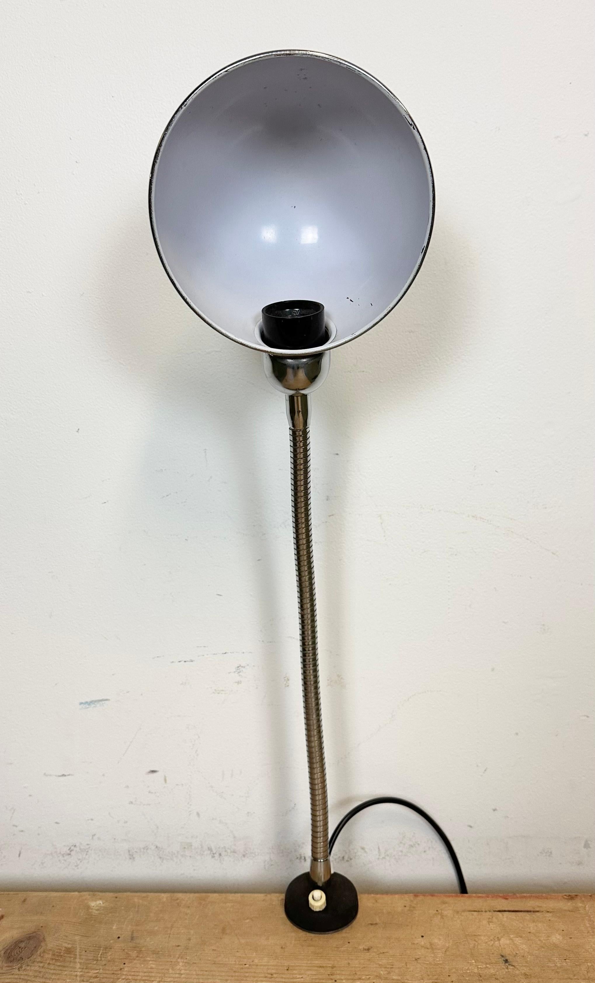 Vintage Chrome Italian Gooseneck Table Lamp, 1960s For Sale 6