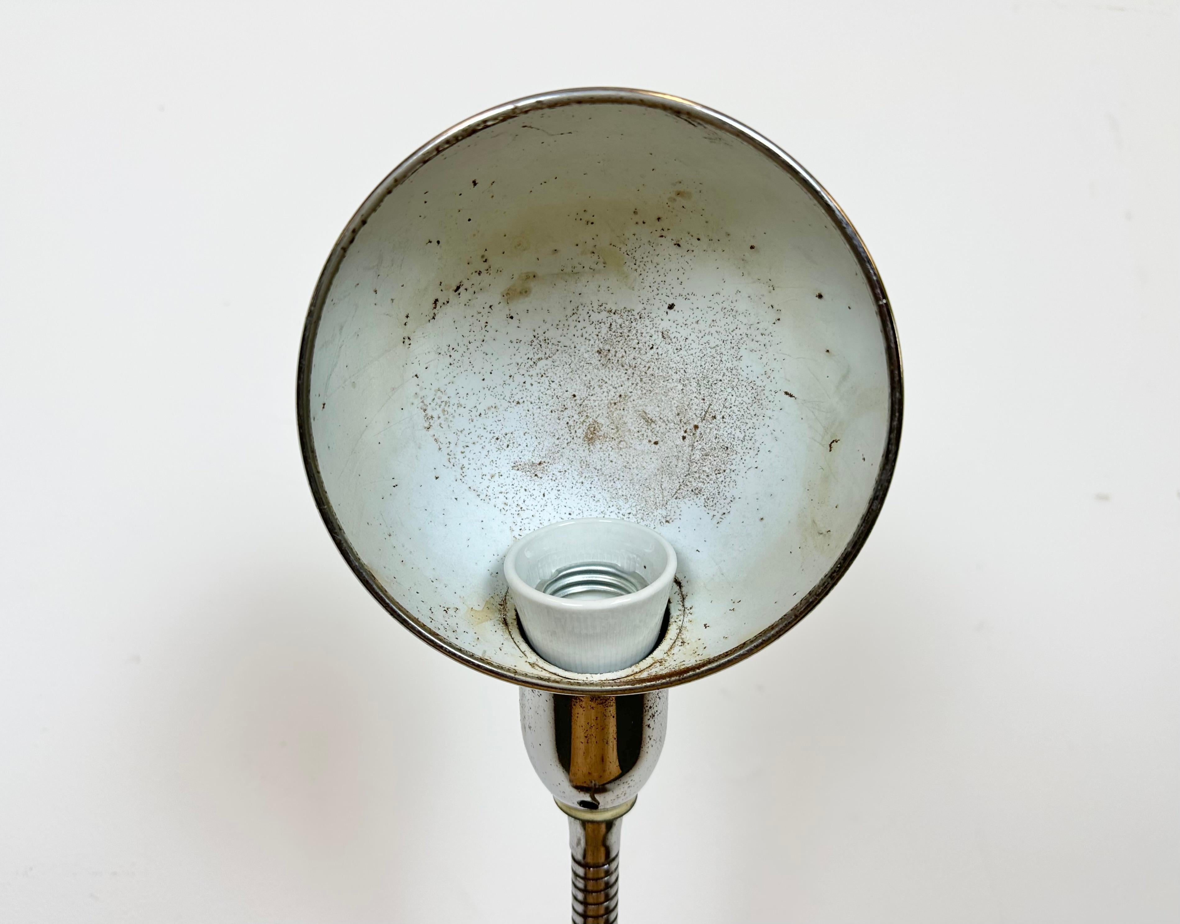 Vintage Chrome Italian Gooseneck Table Lamp, 1960s For Sale 4