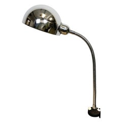 Lampe de bureau italienne à col de cygne chromé vintage, années 1960