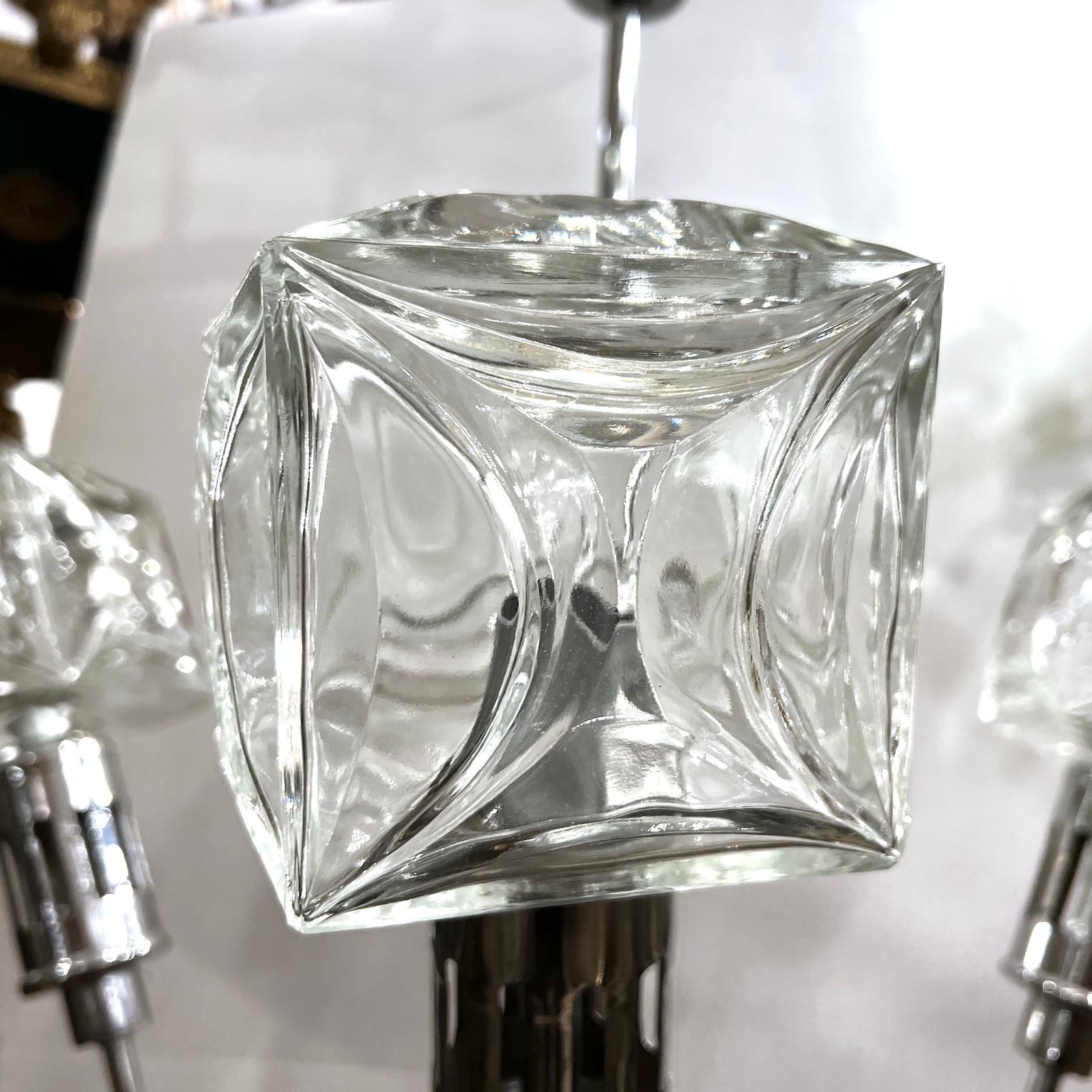 Vintage Chrome Light Fixture In Good Condition For Sale In New York, NY