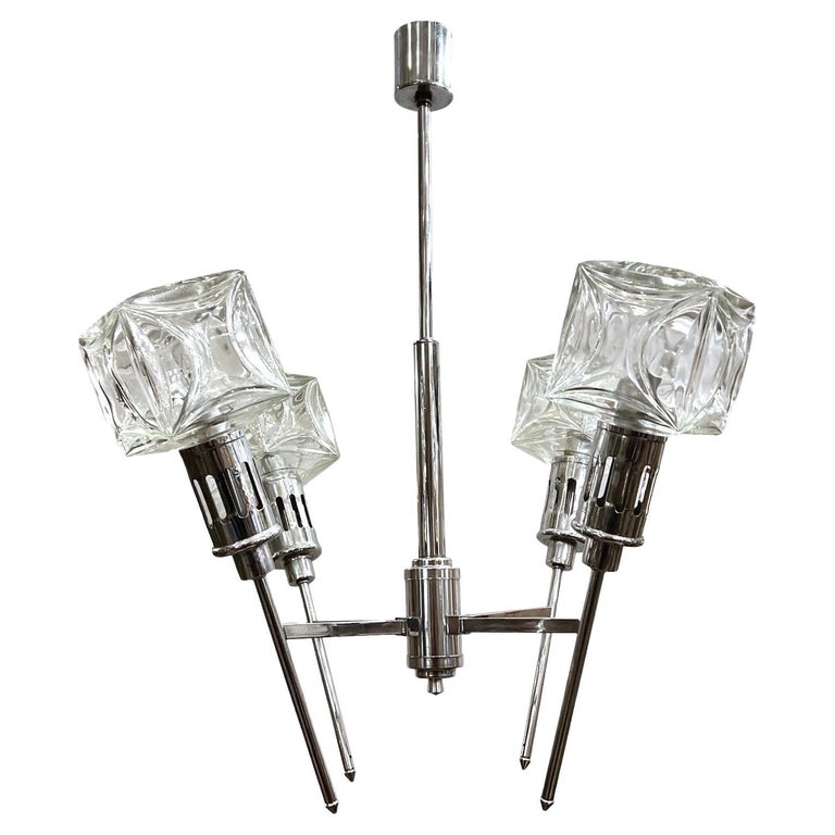 Vintage Chrome Light Fixture For Sale at 1stDibs