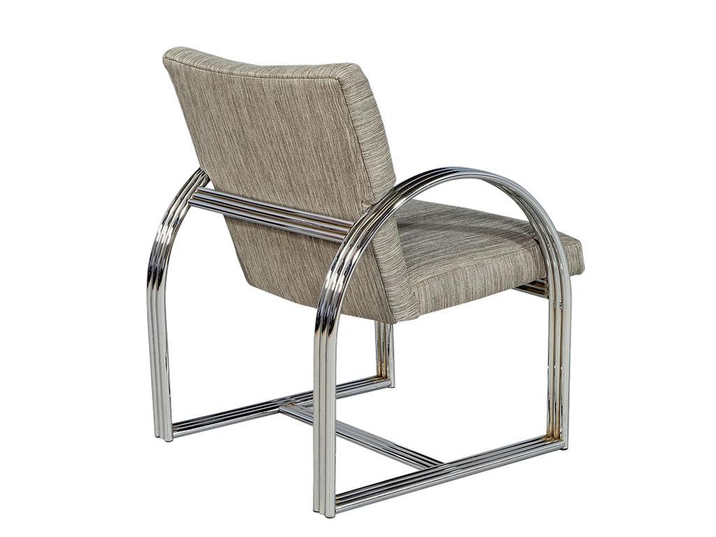 Vintage Chrome Lounge Chair by Milo Baughman In Good Condition For Sale In North York, ON
