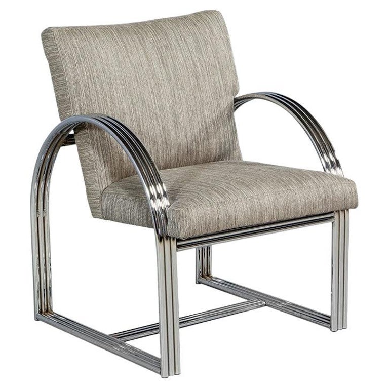Vintage Chrome Lounge Chair by Milo Baughman For Sale at 1stDibs