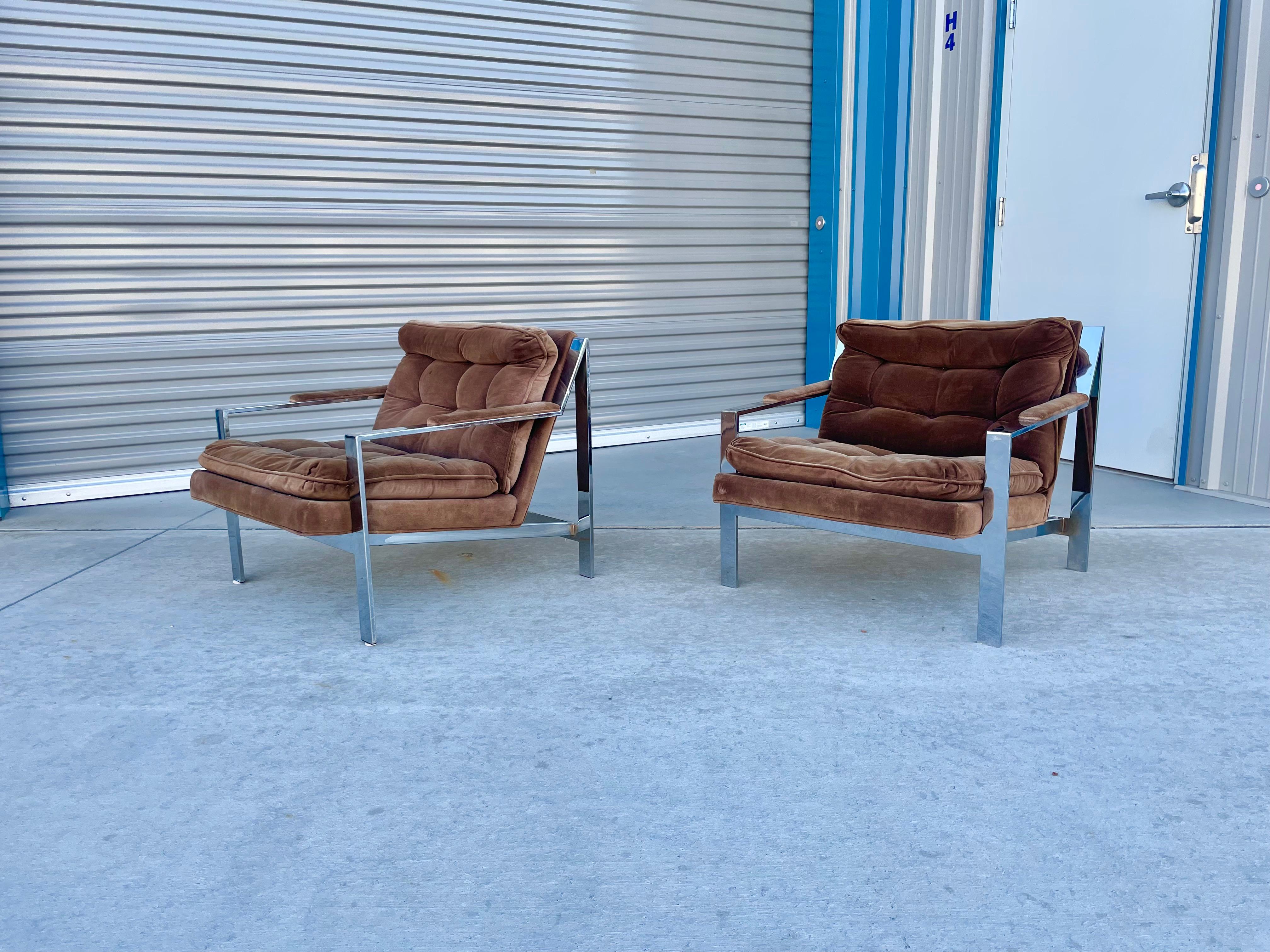 Mid-Century Modern Vintage Chrome Lounge Chairs by Cy Mann