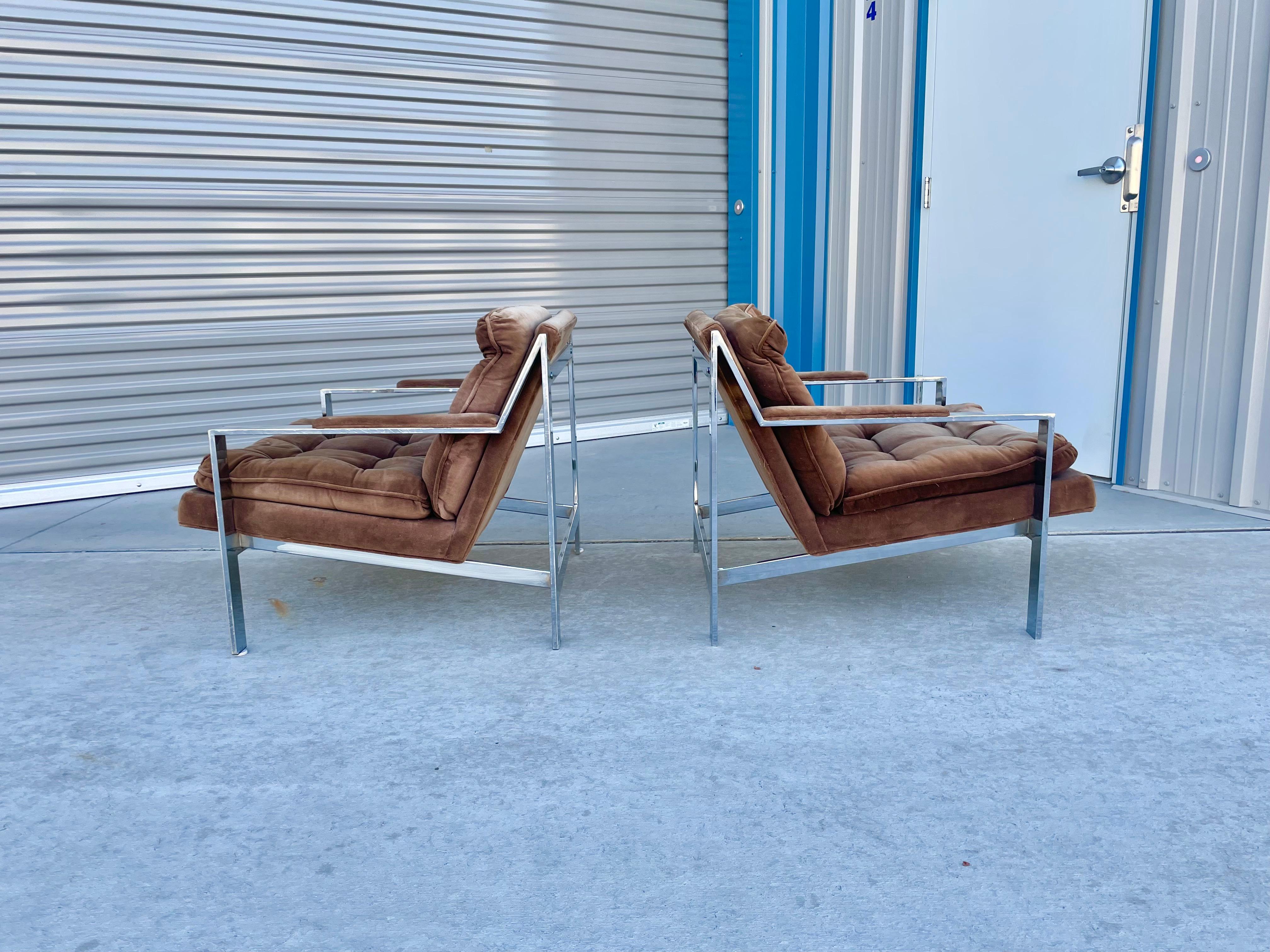 Vintage Chrome Lounge Chairs by Cy Mann 1