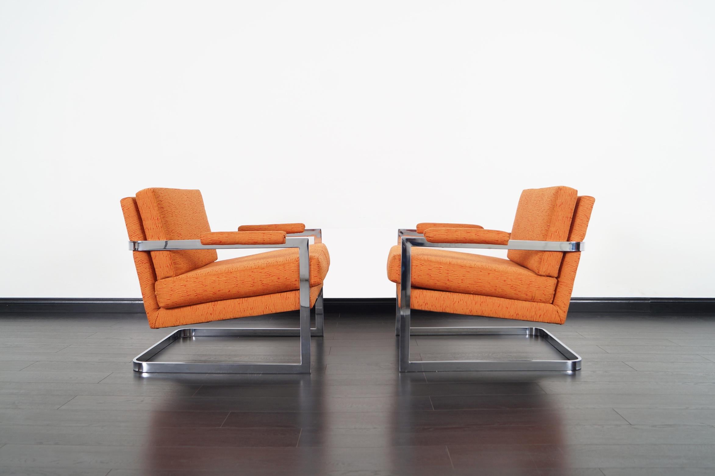 American Vintage Chrome Lounge Chairs