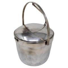 Secchiello per il ghiaccio vintage in cromo Art Deco di metà secolo