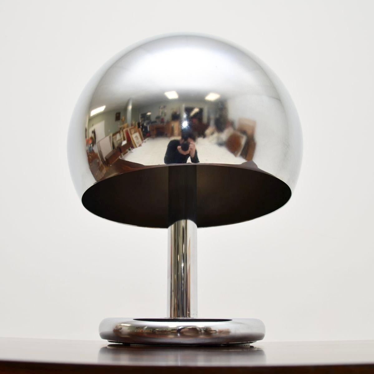 Mid-Century Modern Vintage Chrome Mushroom Lamp For Sale