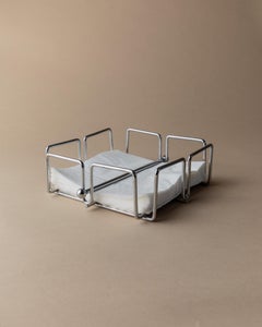 Vintage Chrome Napkin Holder - Sleek Timeless Design - Space Age Italy, 1980s