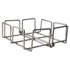 Vintage Chrome Napkin Holder - Sleek Timeless Design - Space Age Italy, 1980s