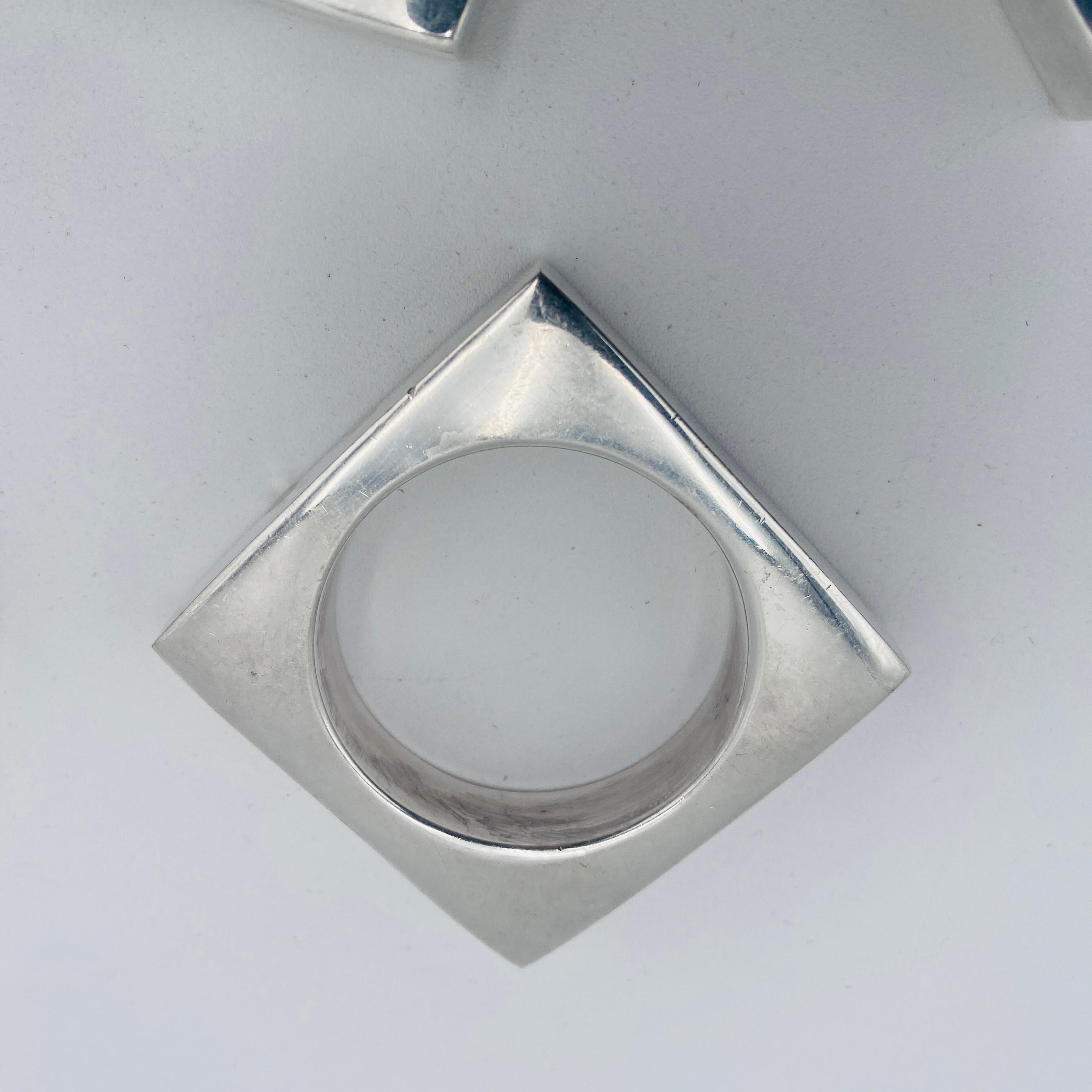 Unknown Vintage Chrome Napkin Rings For Sale