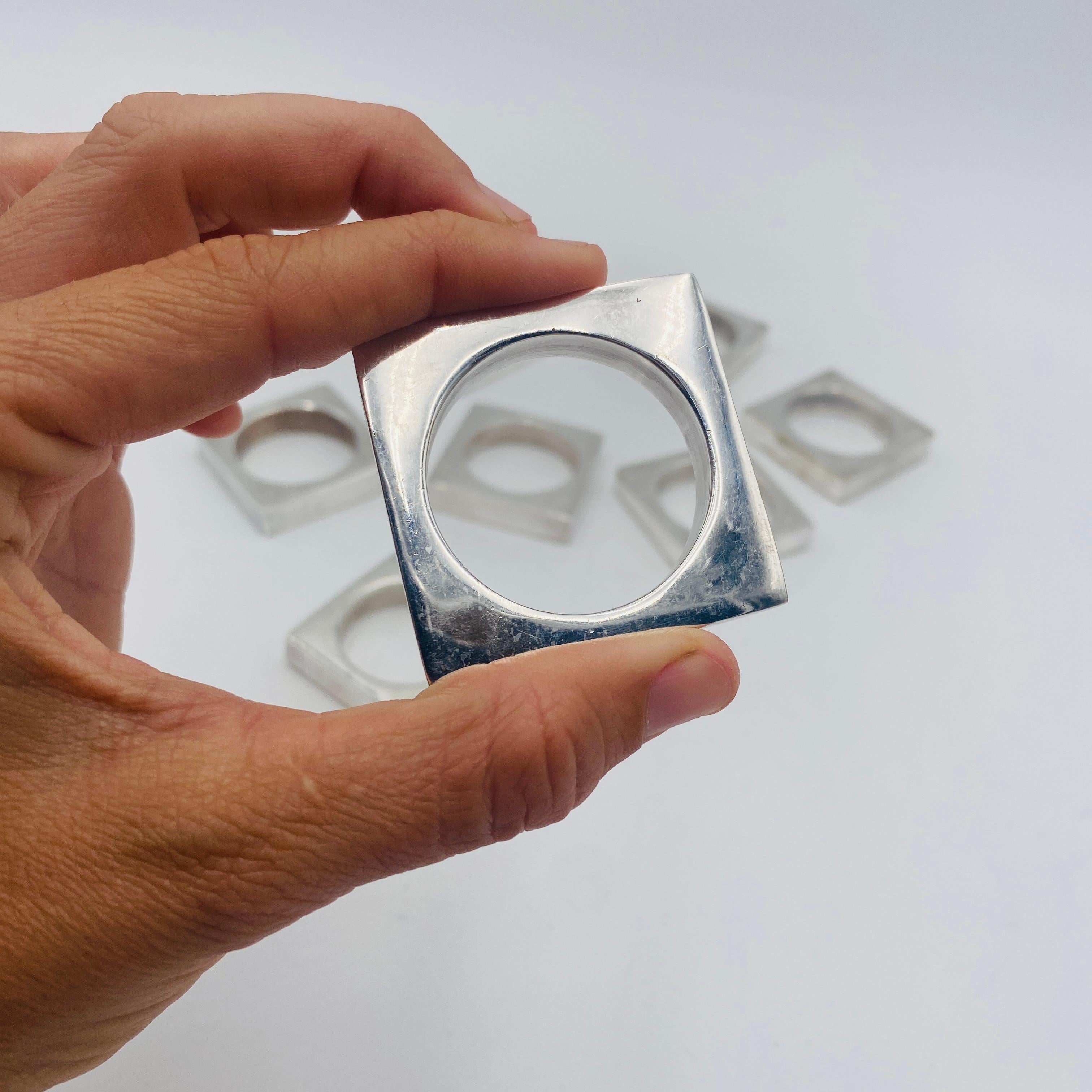 Late 20th Century Vintage Chrome Napkin Rings For Sale