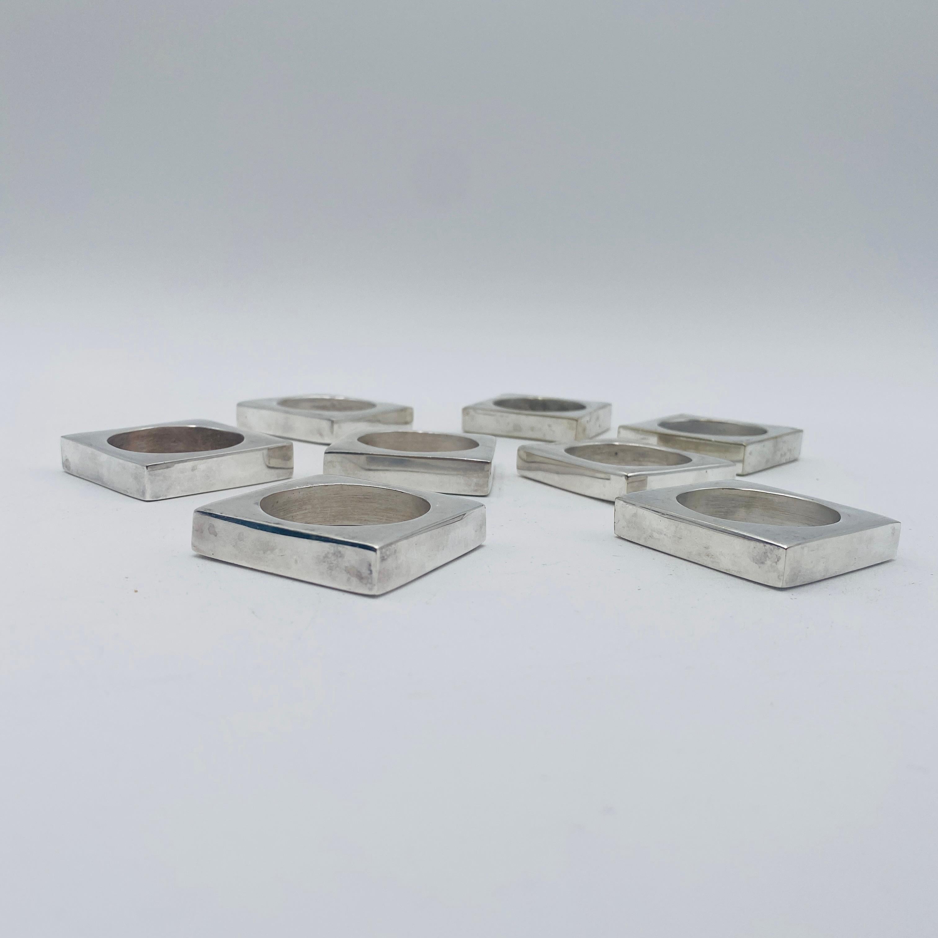 Metal Vintage Chrome Napkin Rings For Sale