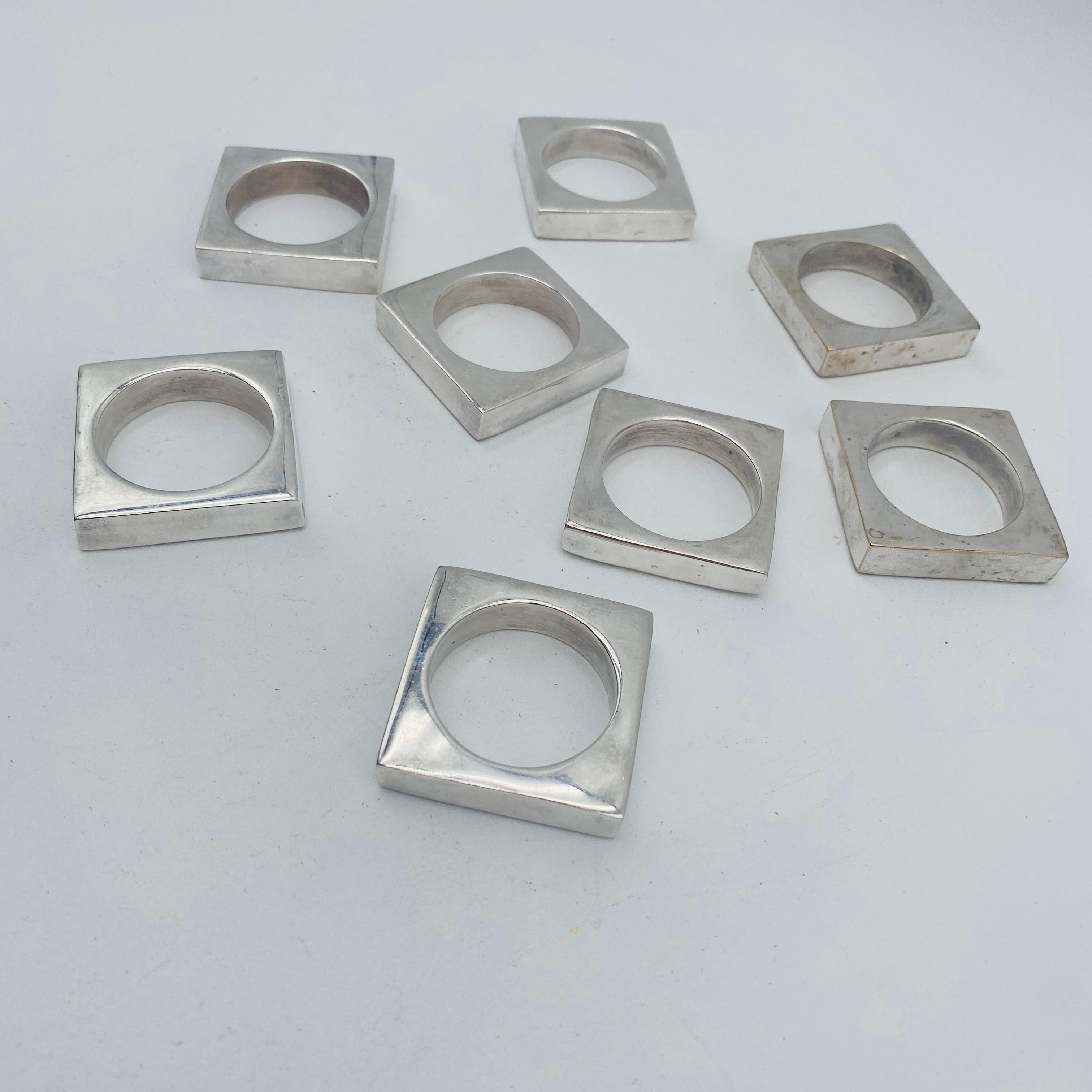 Vintage Chrome Napkin Rings For Sale 1