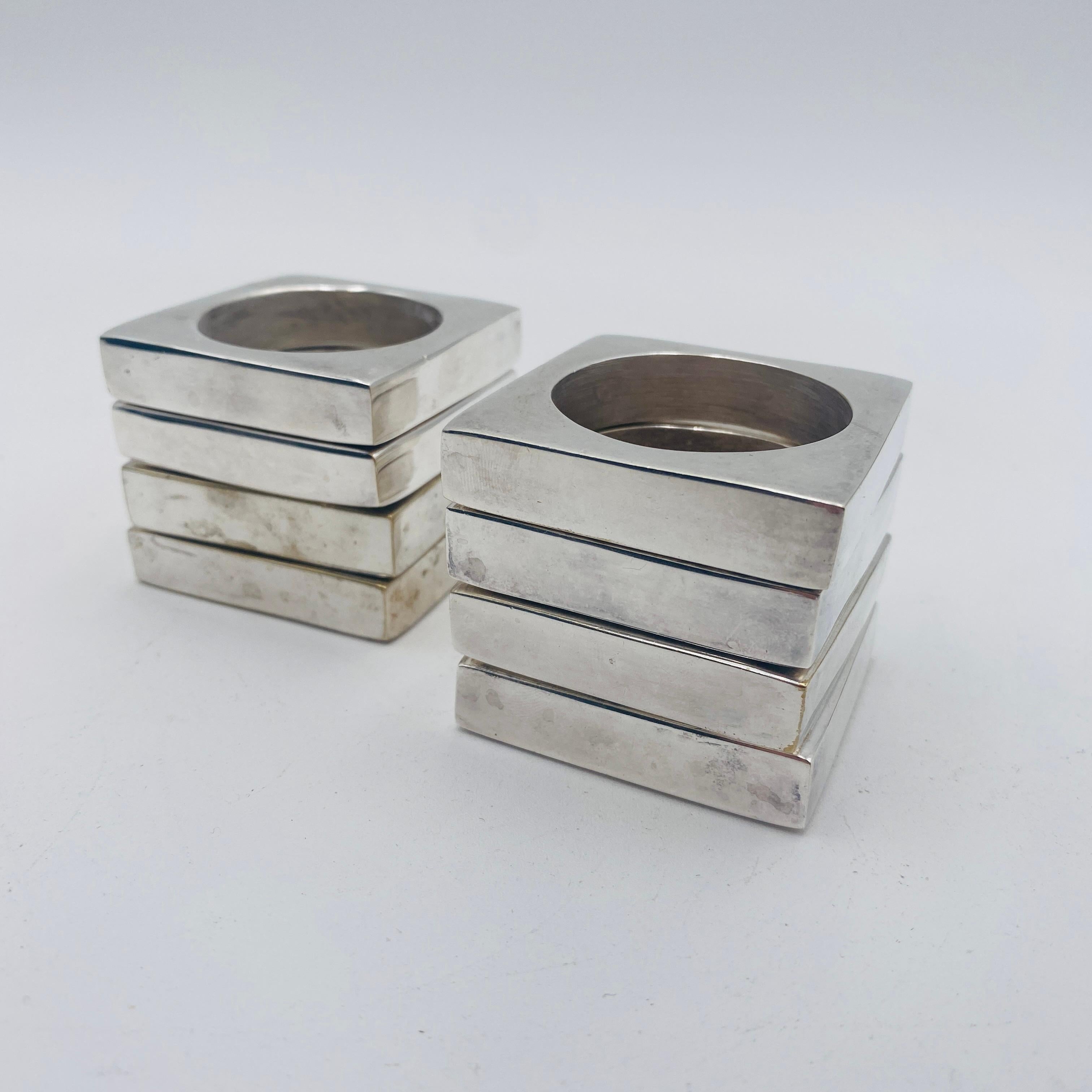 Vintage Chrome Napkin Rings For Sale 2