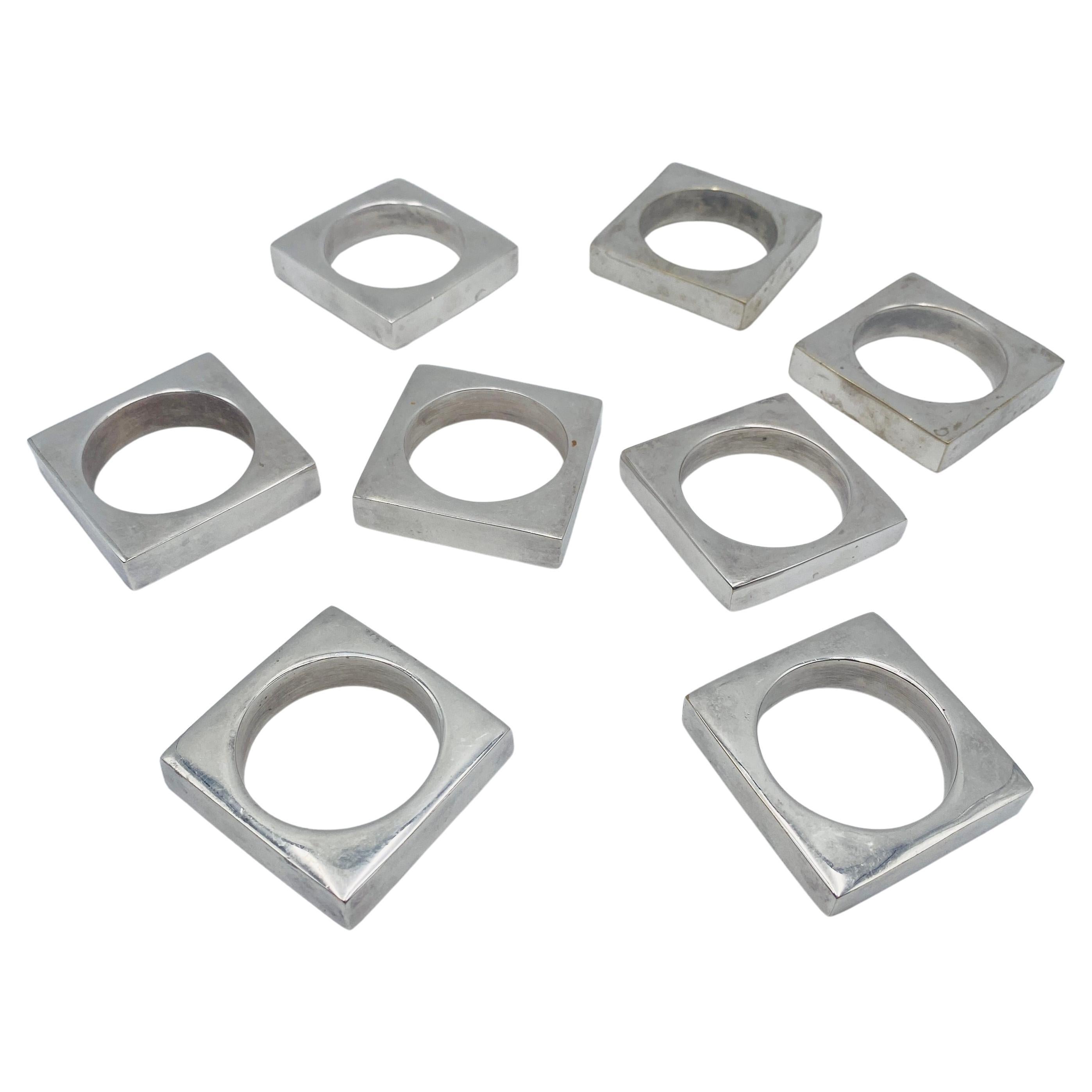 Vintage Chrome Napkin Rings For Sale