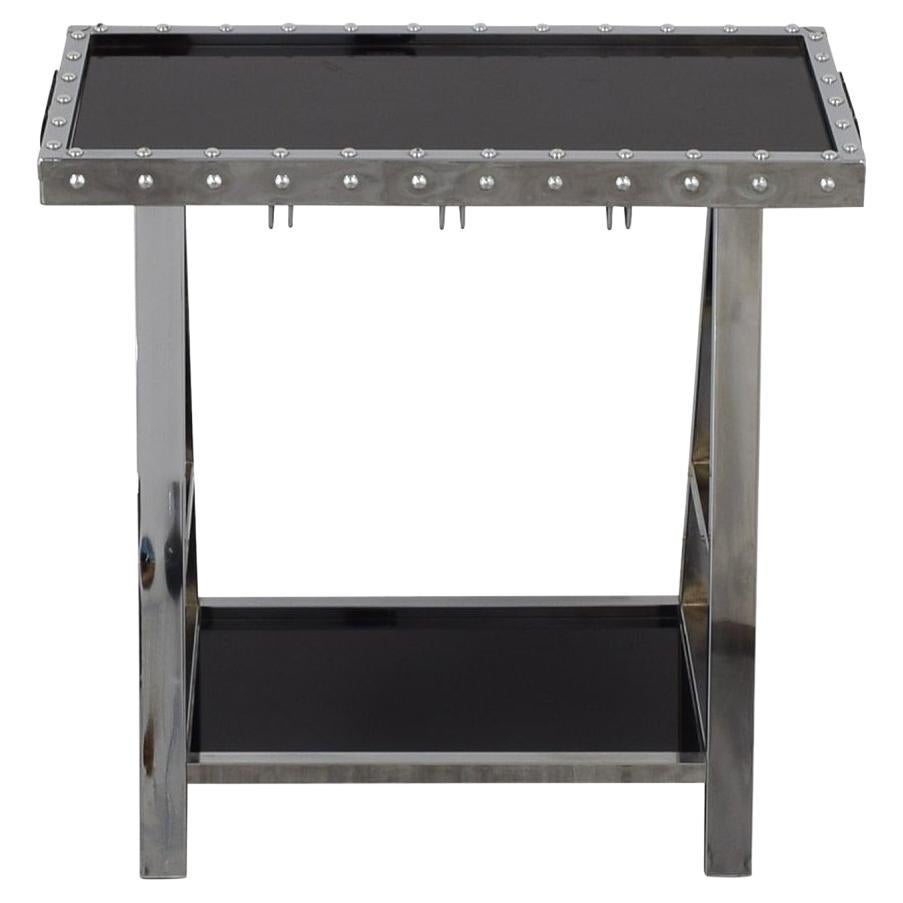 American Vintage Chrome Plated Bar Table For Sale
