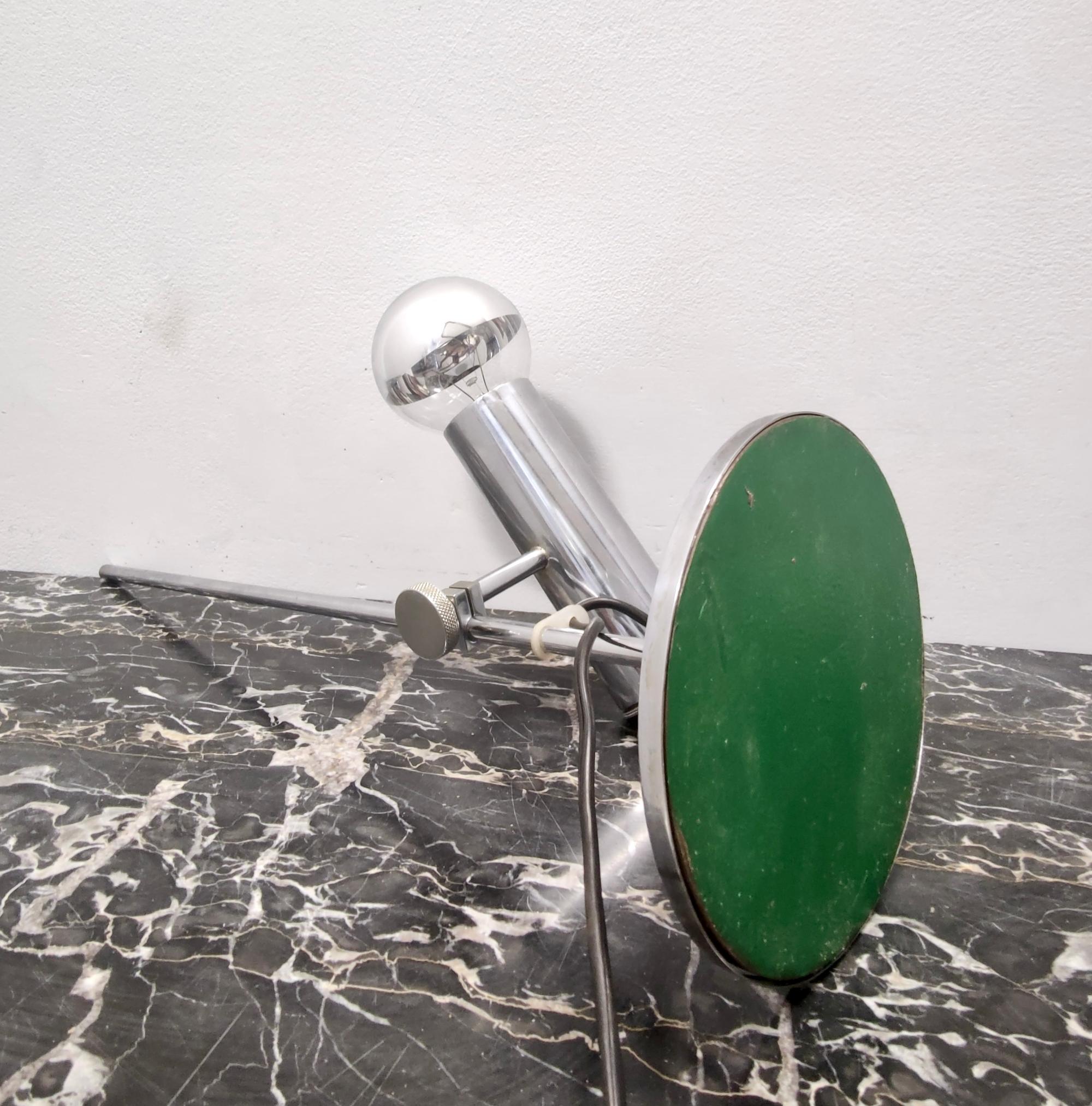 Vintage Chrome-Plated Brass Desk Lamp attr. to Giuseppe Ostuni for O-Luce, Italy For Sale 6