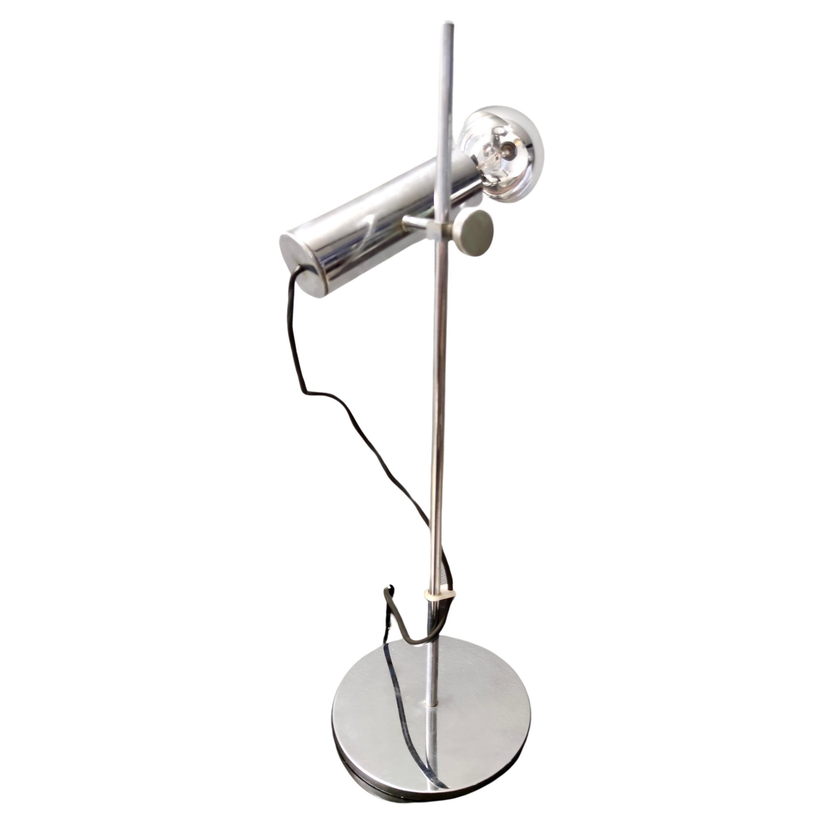 Vintage Chrome-Plated Brass Desk Lamp attr. to Giuseppe Ostuni for O-Luce, Italy