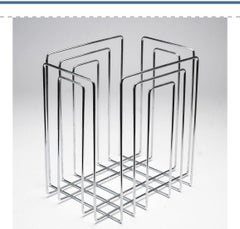 Vintage Chrome Plated Magazin Rack, by Willy Glaeser for TMP, Switzerland, 1970s