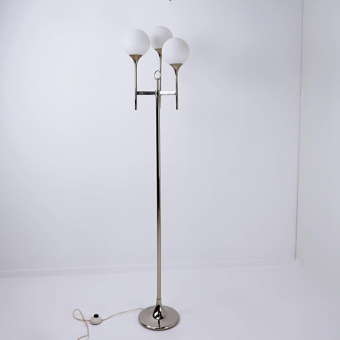 Italian Vintage Chrome Sciolari Floor Lamp, 1970s , Italy For Sale