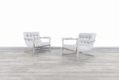 Vintage Chrome "Scoop" Lounge Chairs in the Style of Milo Baughman