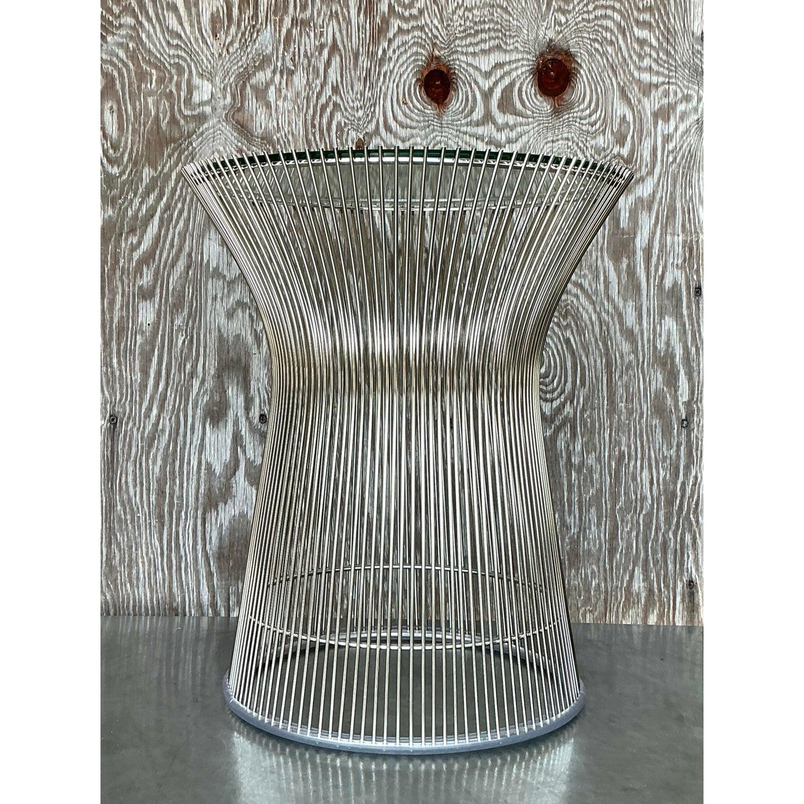 American Vintage Chrome Side Table After Platner For Sale
