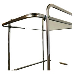 Vintage Chrome + Smoked Glass Trolley, 1970s