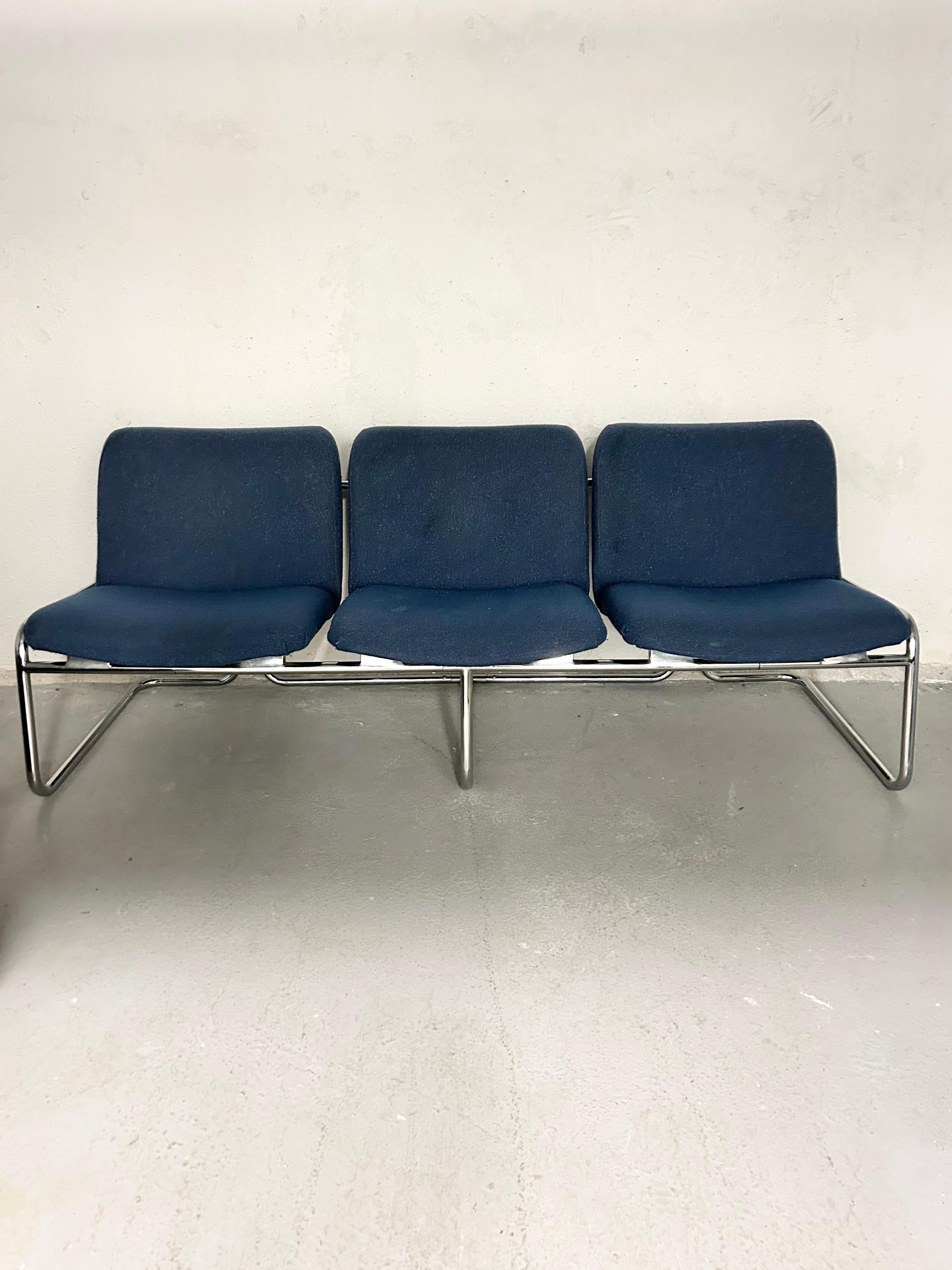 North American Vintage Chrome Sofa or Bench