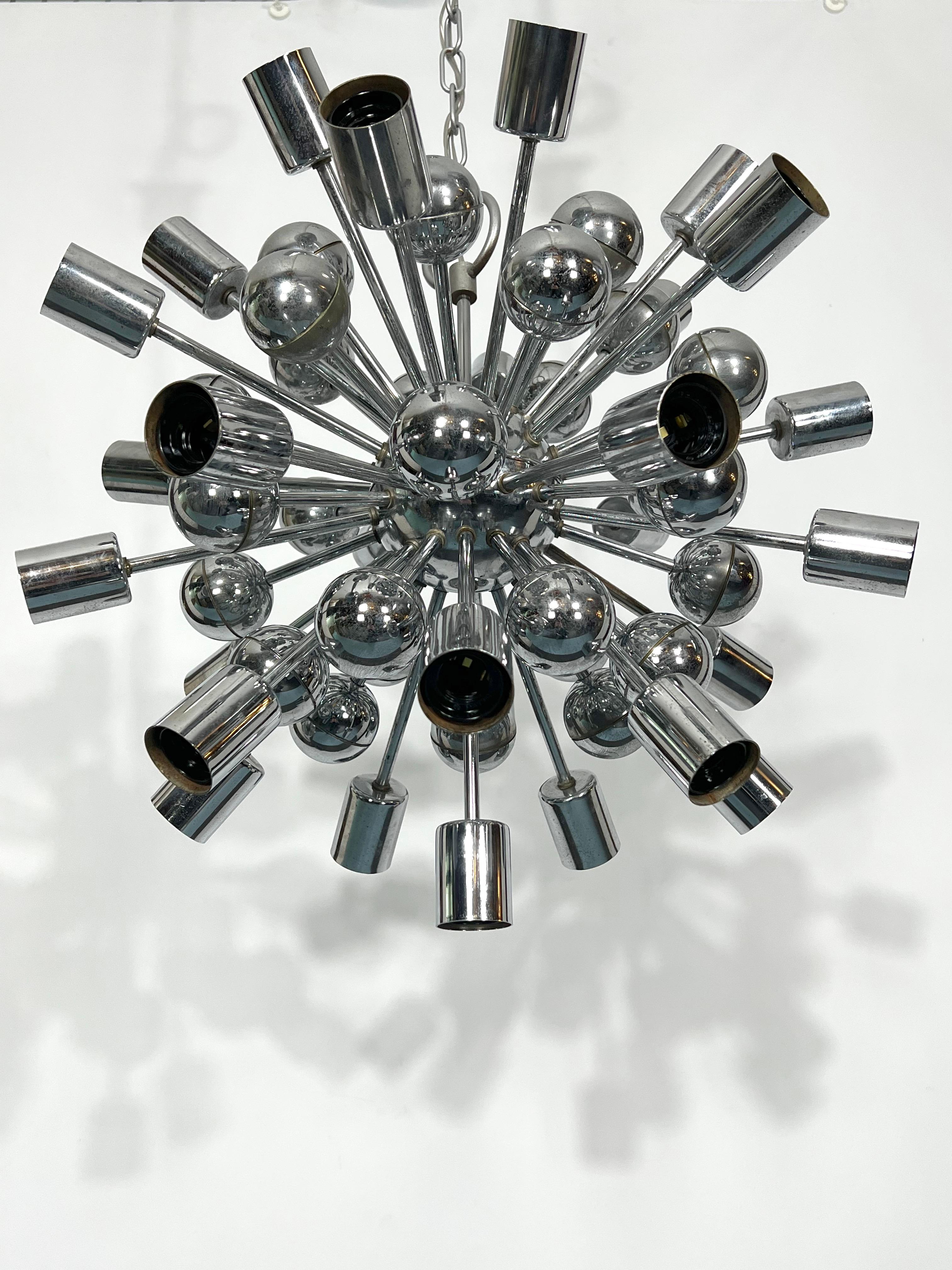 20th Century Vintage Chrome Sputnik by Reggiani, Italy 1970s For Sale