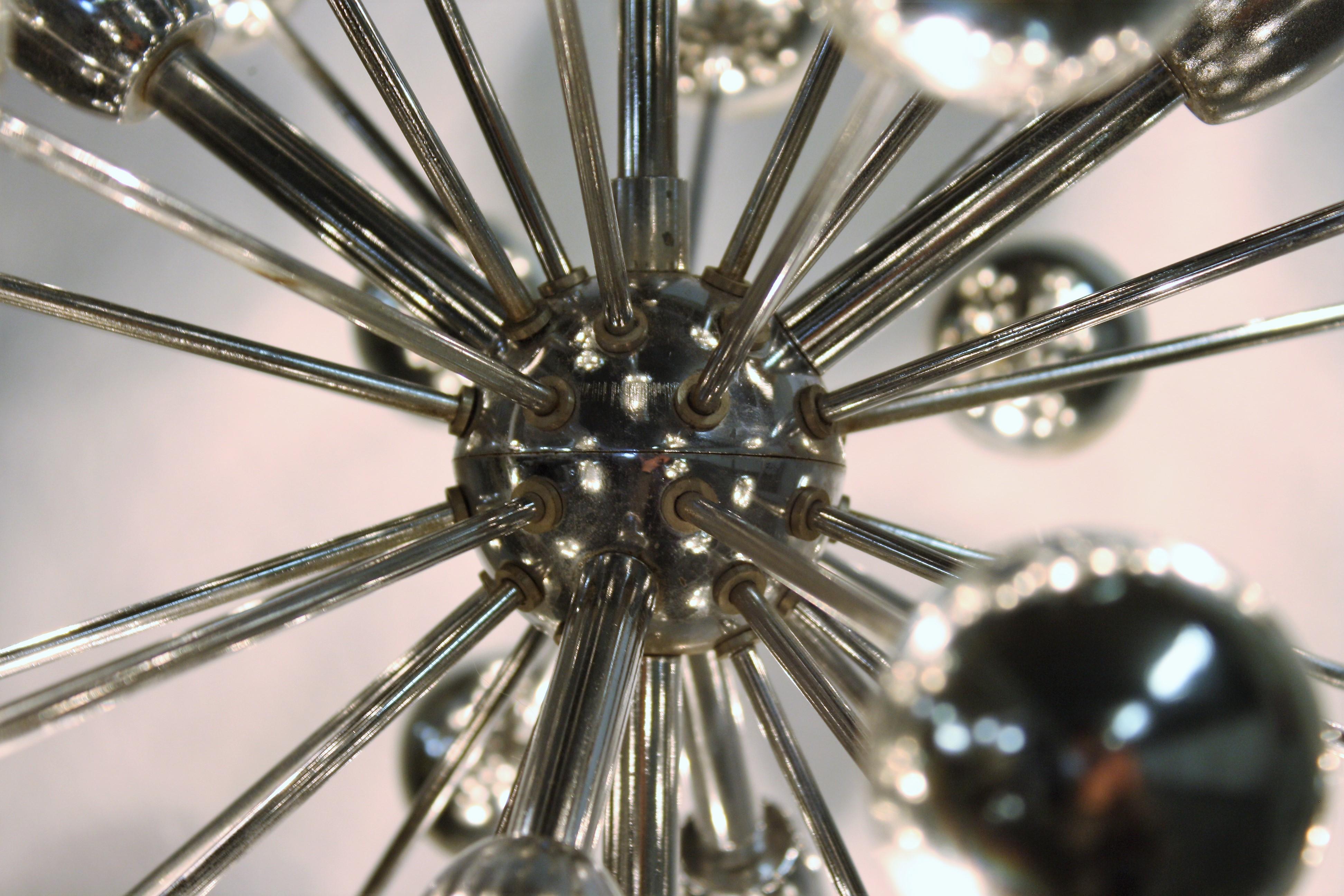 Belgian Vintage Chrome Sputnik Chandelier, 1960s