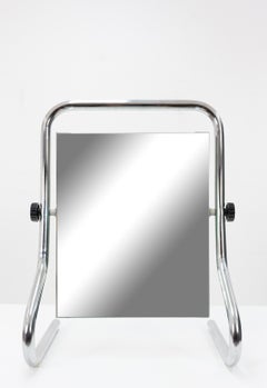 Vintage Chrome Table Mirror, 1970s, France