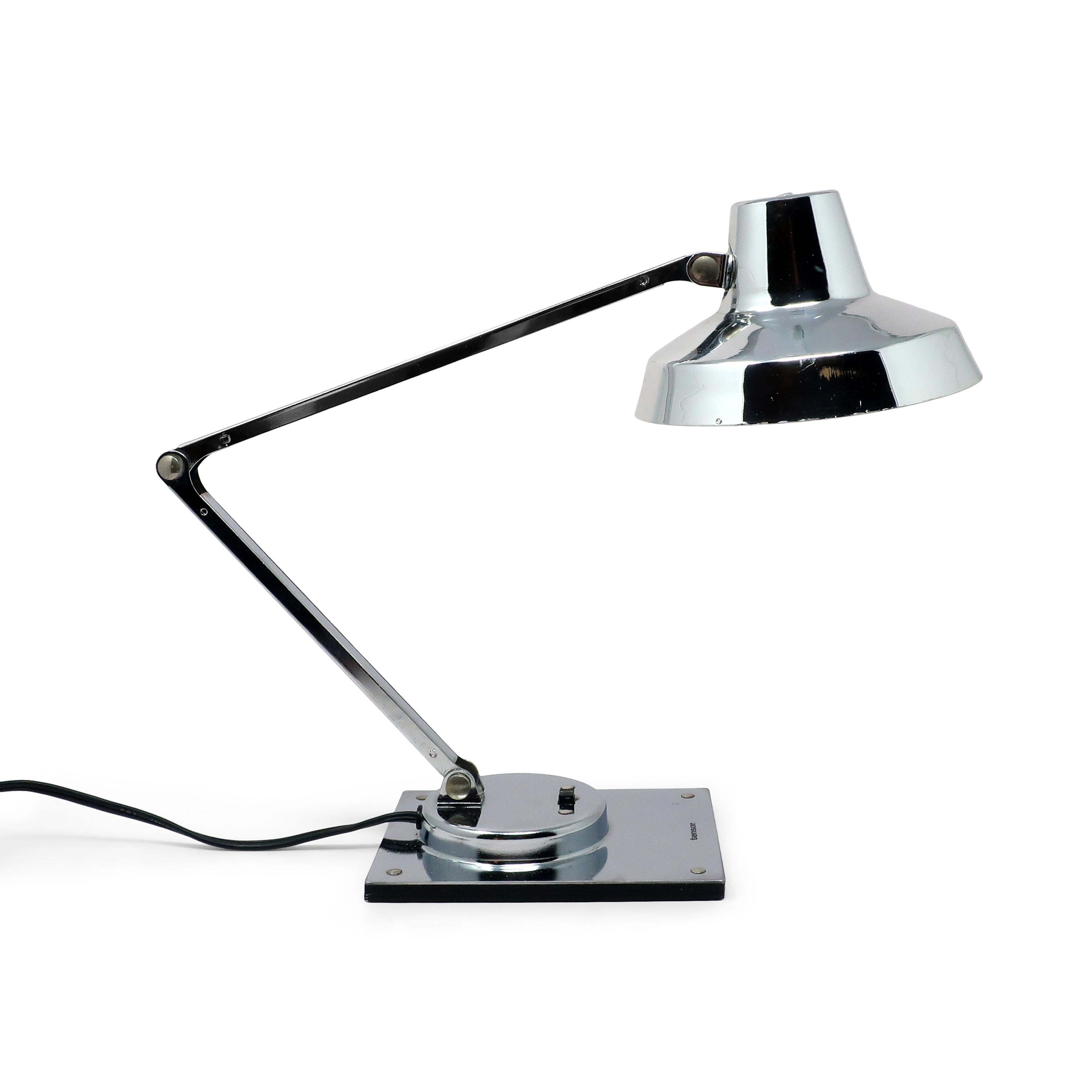 20th Century Vintage Chrome Tensor IL 400 Folding Desk Lamp