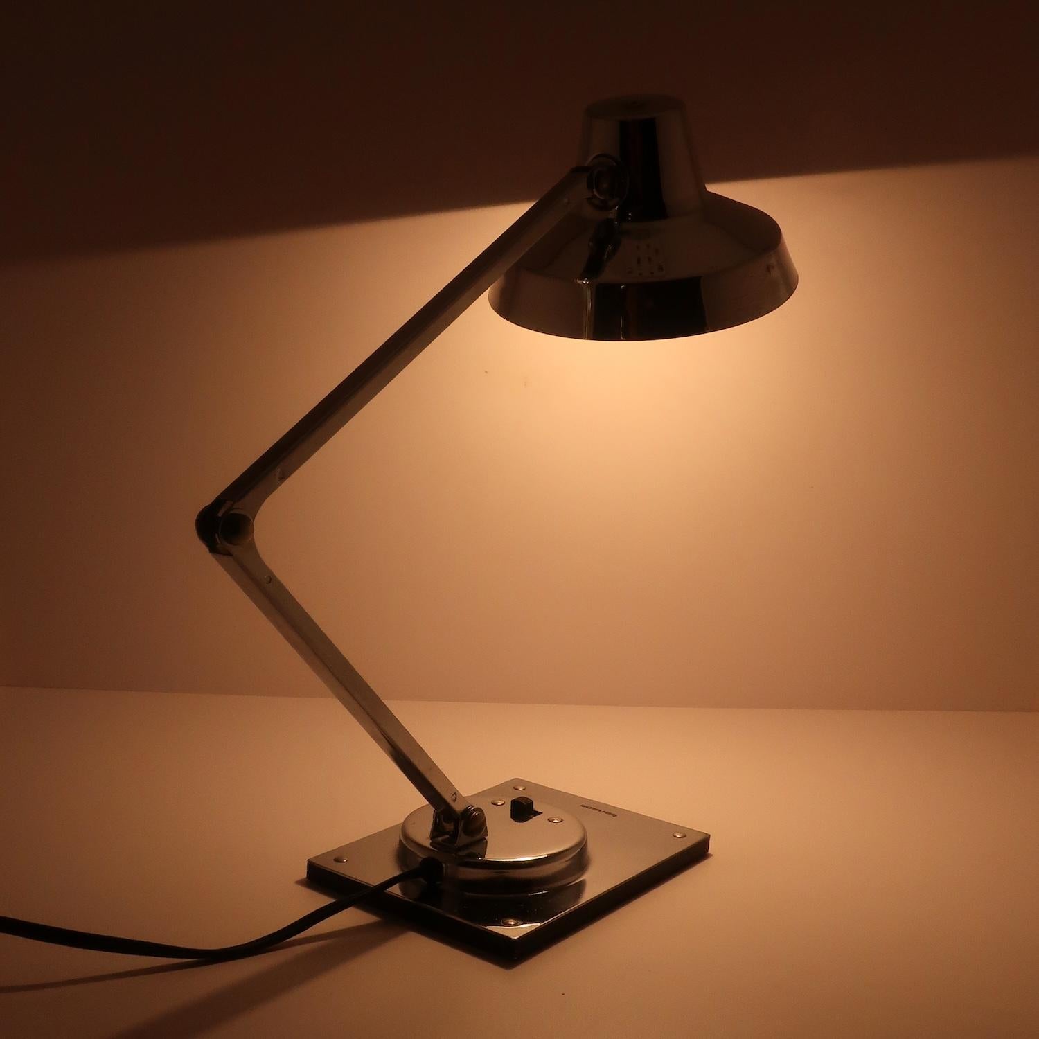 Vintage Chrome Tensor IL 400 Folding Desk Lamp 2