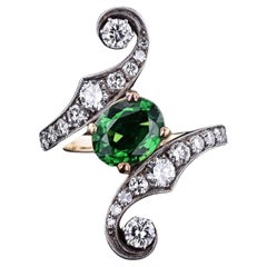 Vintage-Ring aus 18 Karat Gold mit Chromturmalin und Diamanten von Enrico Cirio
