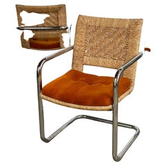 Vintage Chrome Tubular Dining Chairs, Set of Four