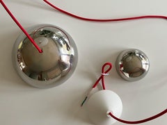 Verner Panton Emaille-Blumentopf-Pendelleuchte von Louis Poulsen, Chrom