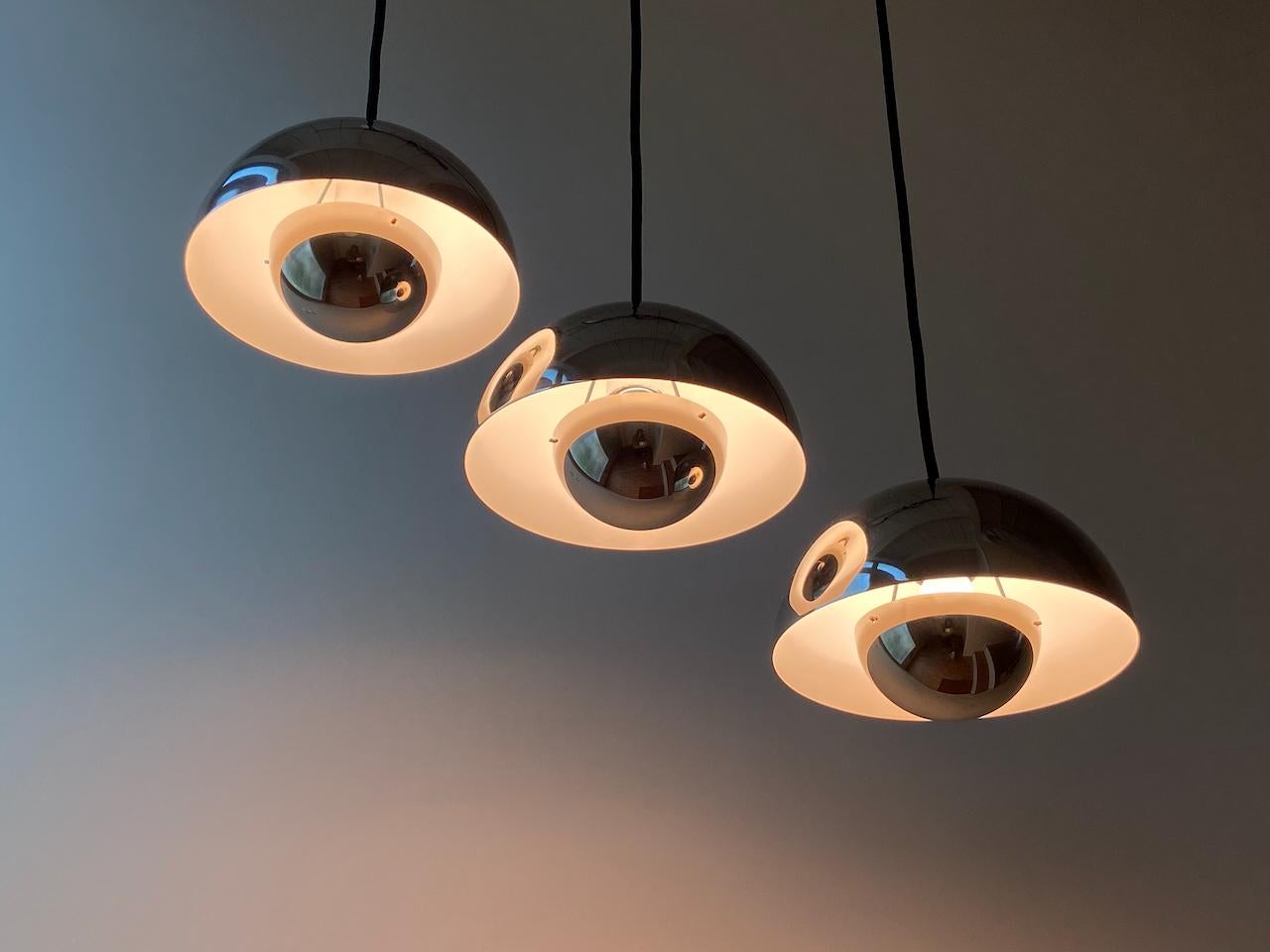 Verner Panton-Blumentopf-Pendelleuchte aus Chrom von Louis Poulsen, Vintage im Angebot 6