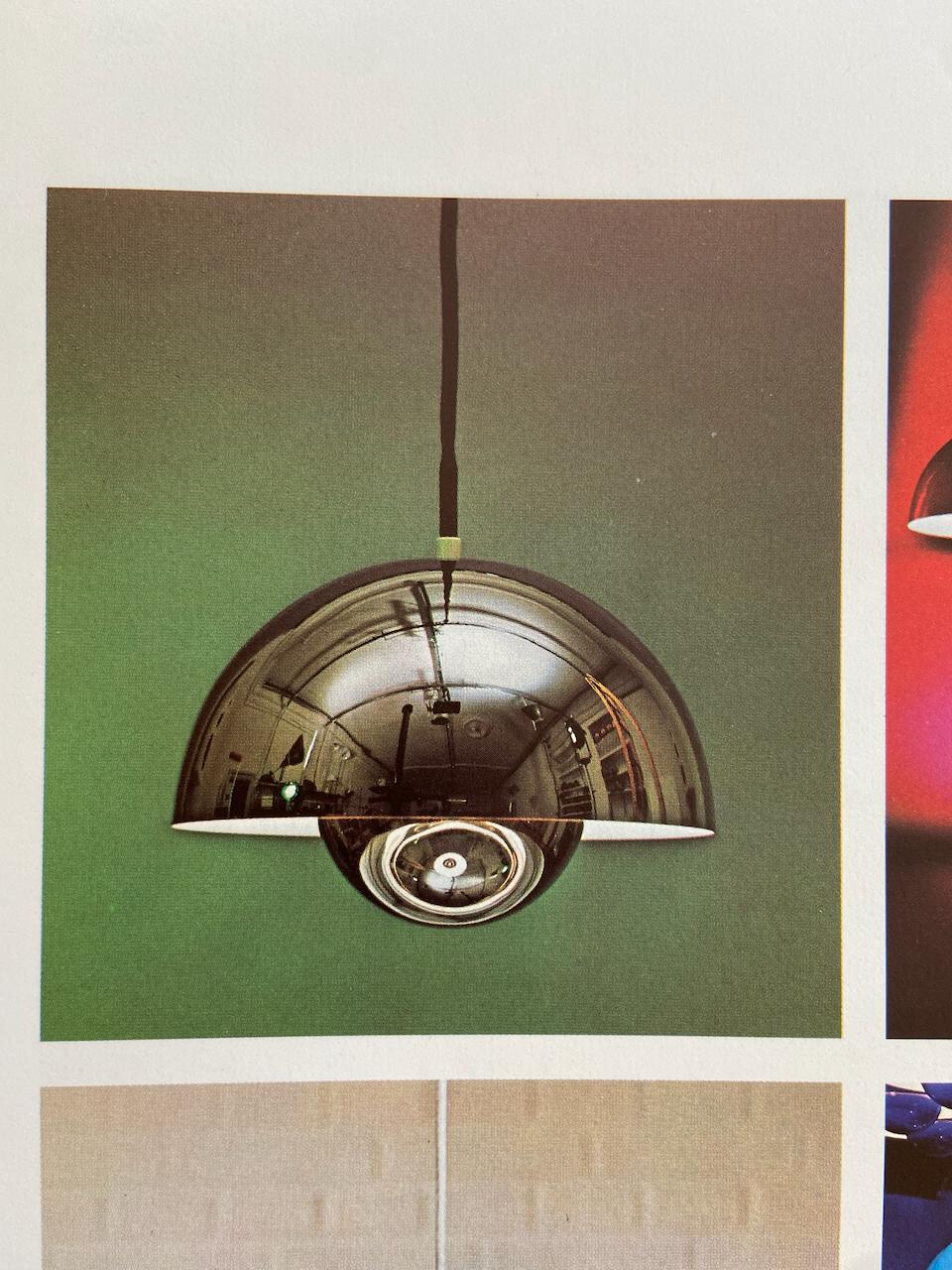 Verner Panton-Blumentopf-Pendelleuchte aus Chrom von Louis Poulsen, Vintage im Angebot 1