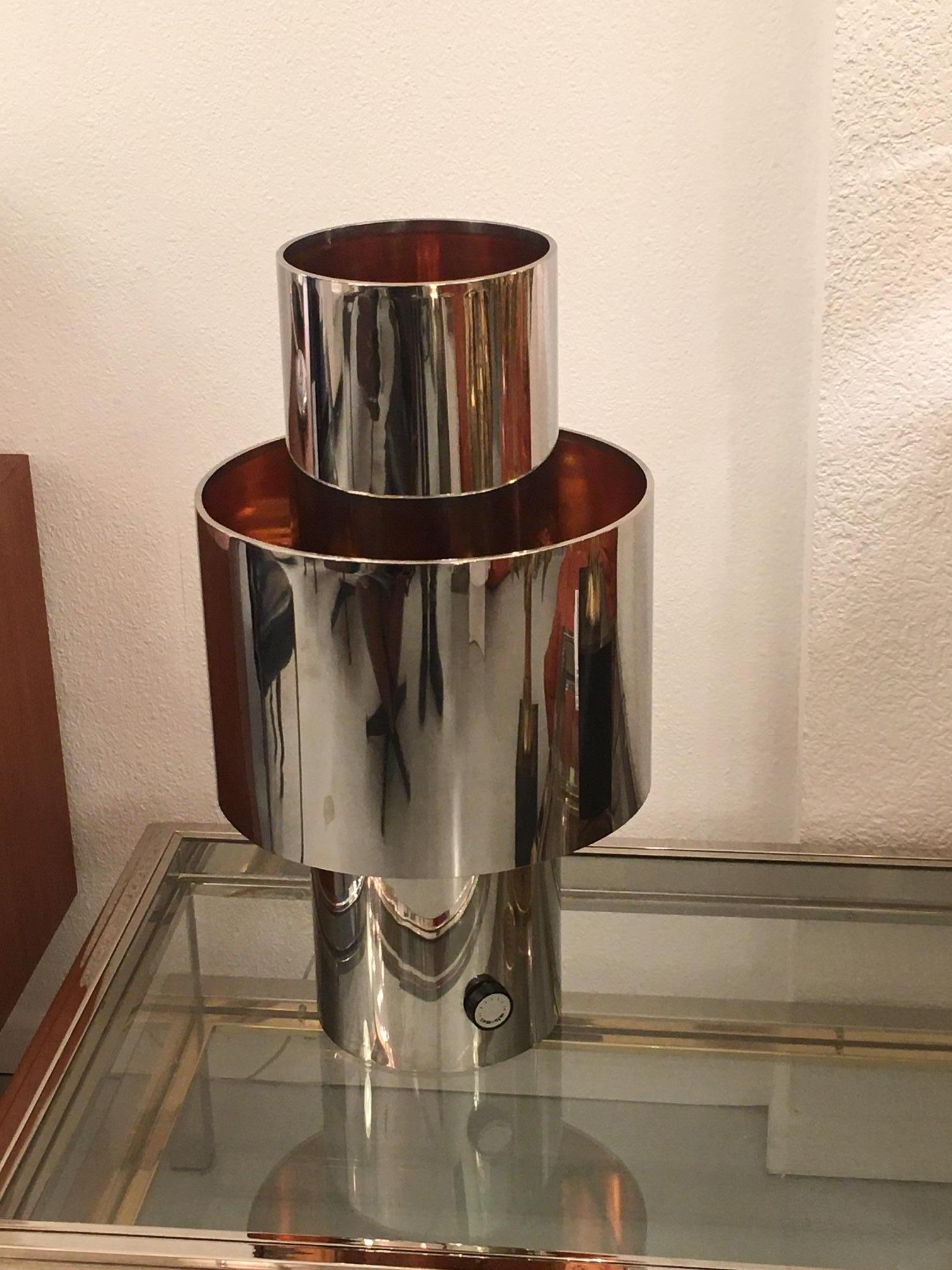 Italian Vintage Chrome Willy Rizzo Love Lamp, 1969