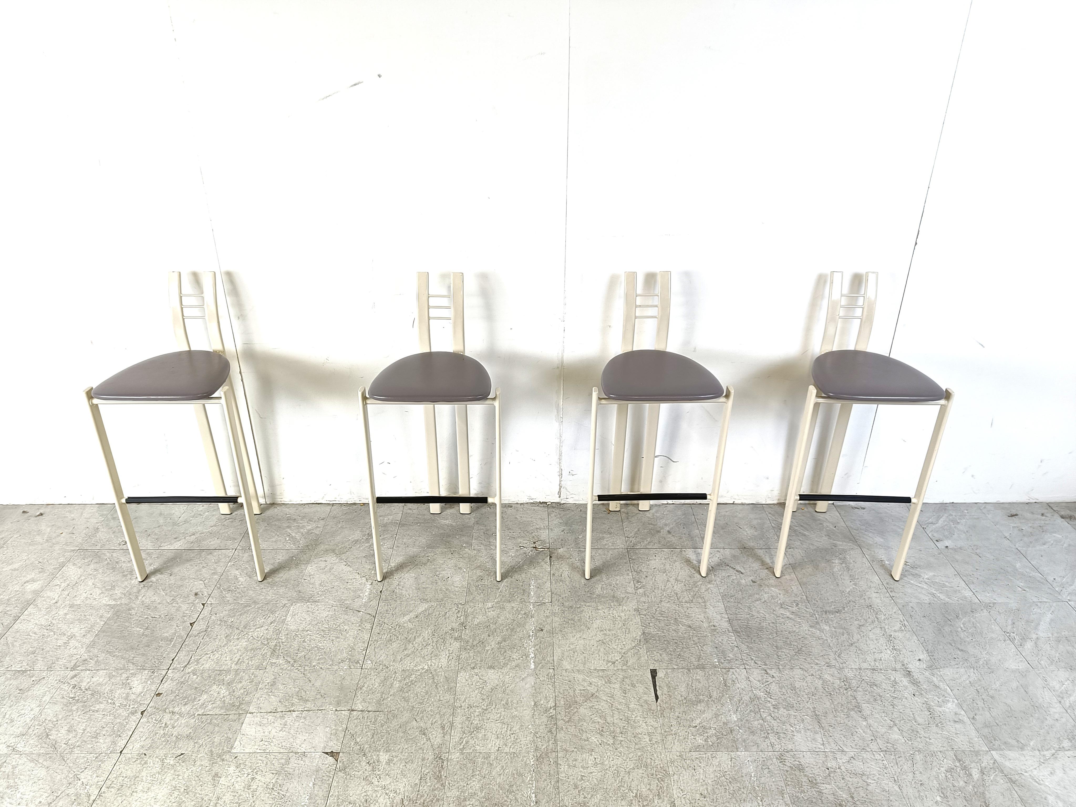 Post-Modern Vintage chrome wire bar stools, 1980s - set of 4 For Sale