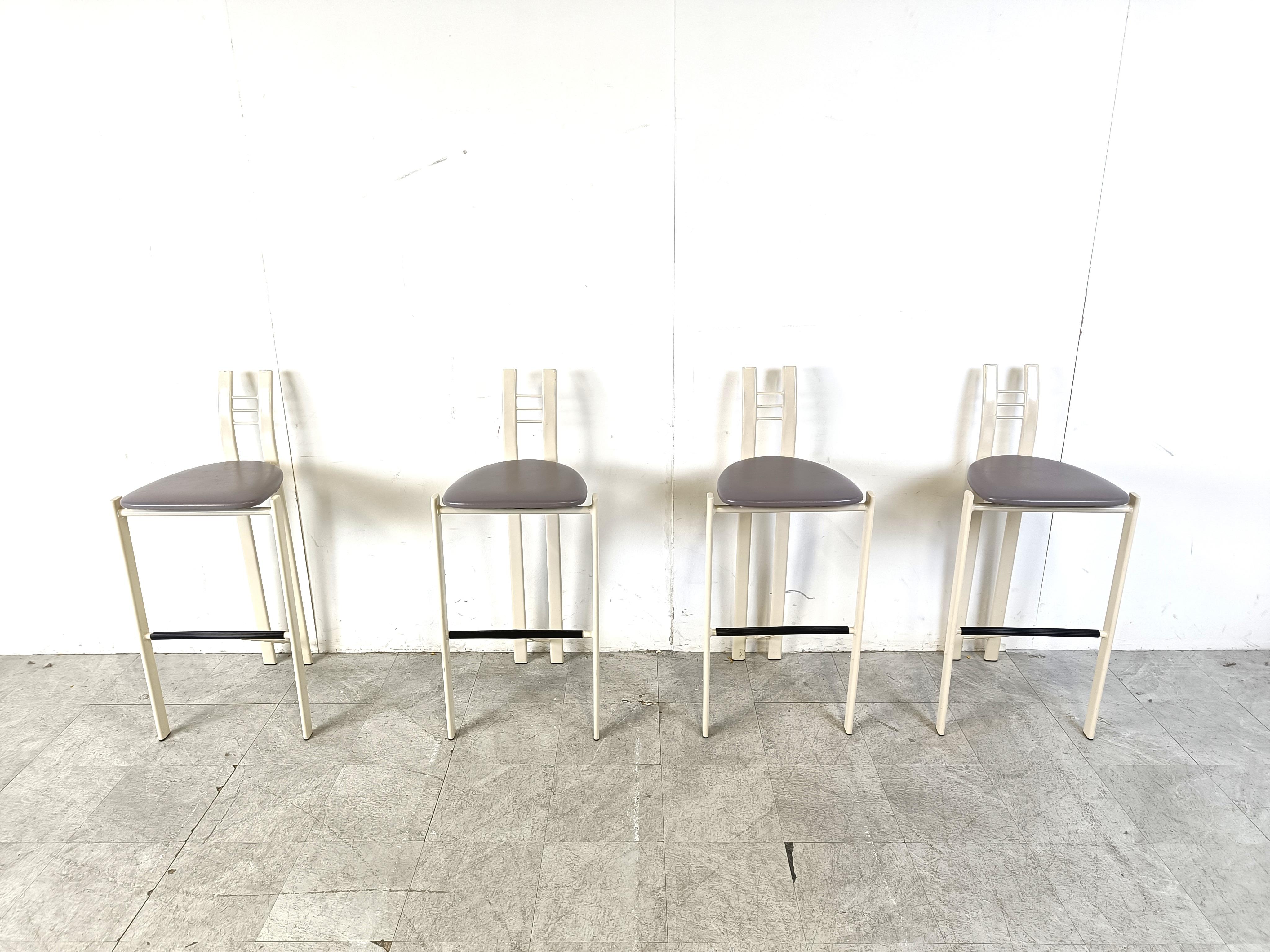 Italian Vintage chrome wire bar stools, 1980s - set of 4 For Sale